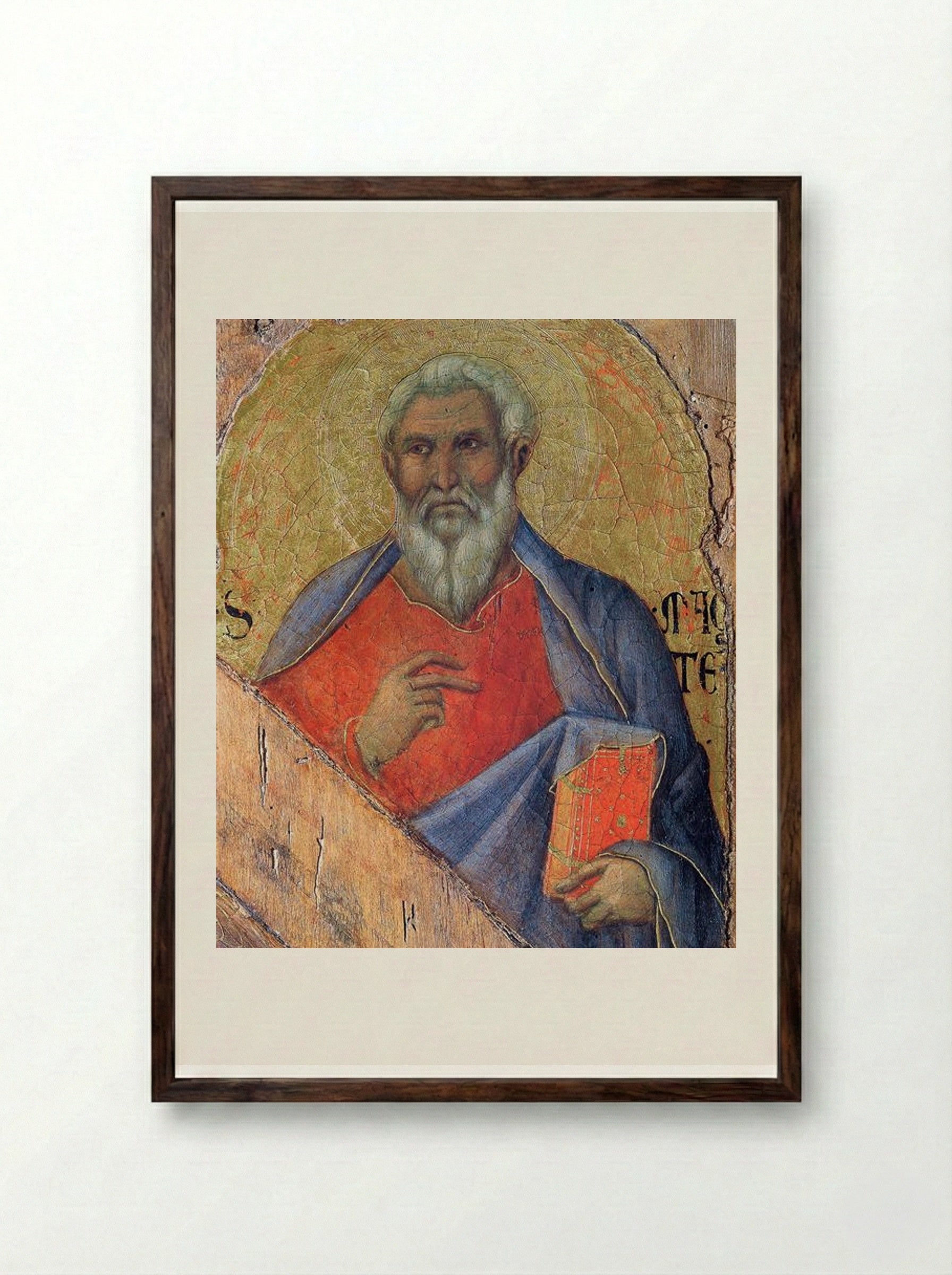 The Apostle Matthew - Duccio di Buoninsegna - Framed Print Dark Wood