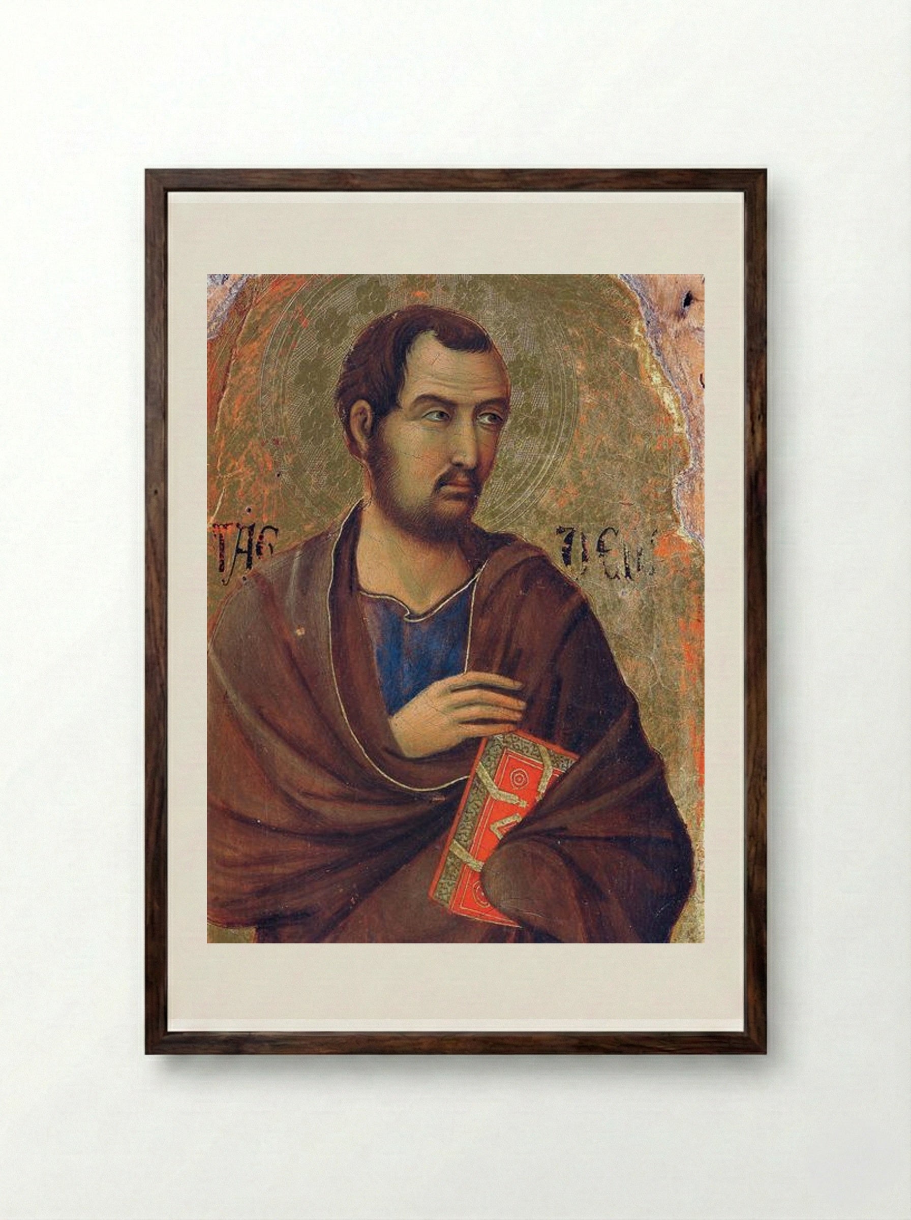The Apostle Thaddeus - Duccio di Buoninsegna - Framed Print Dark Wood