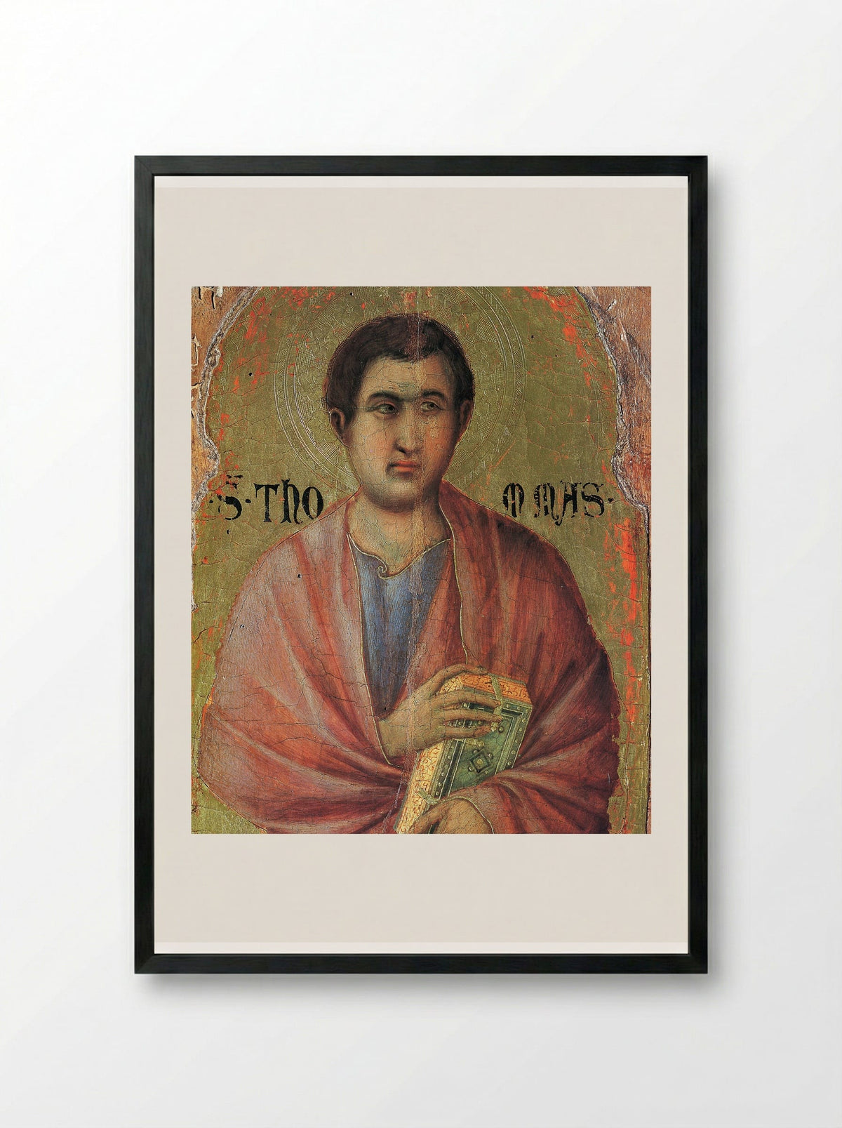 The Apostle Thomas - Duccio di Buoninsegna - Framed Print Black