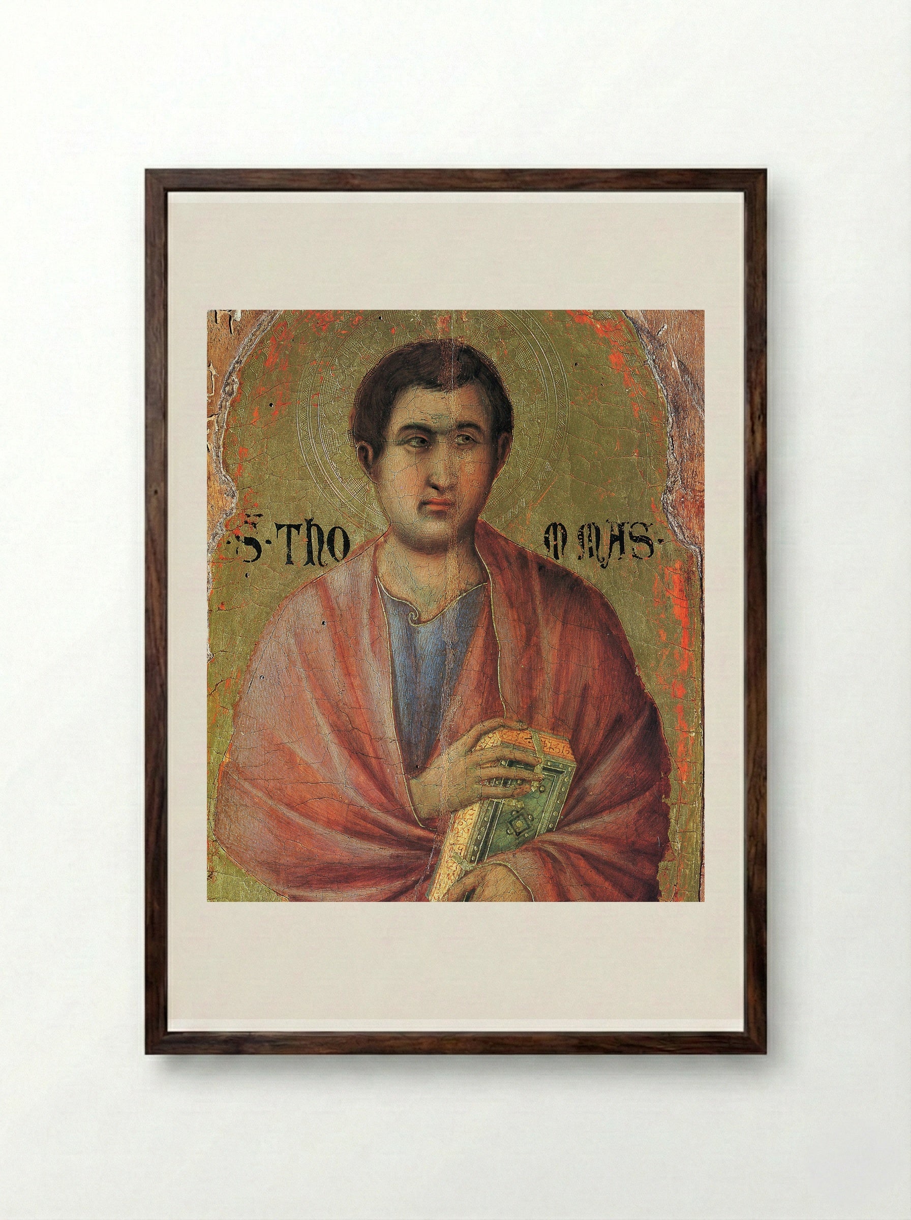 The Apostle Thomas - Duccio di Buoninsegna - Framed Print Dark Wood