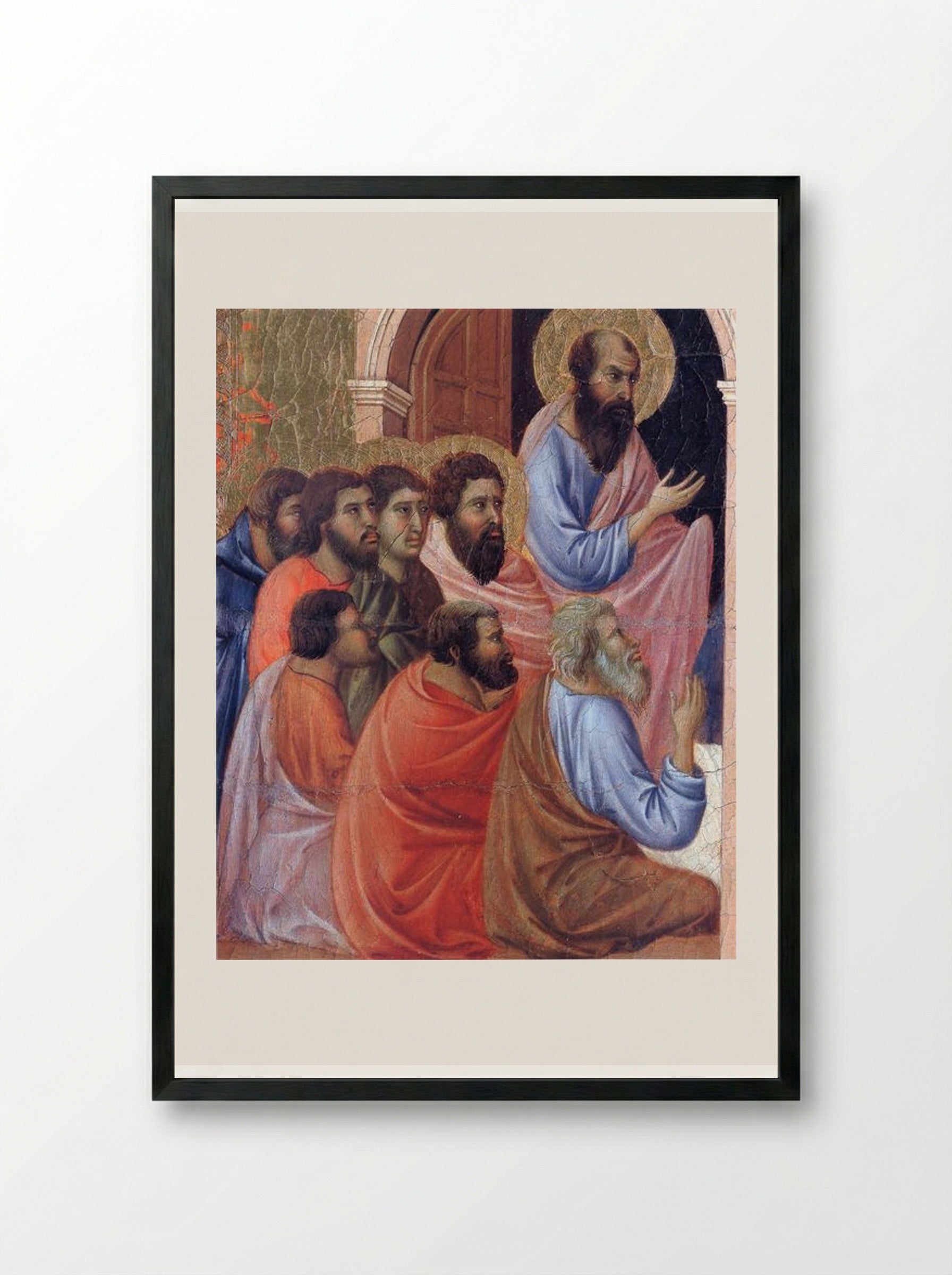The Apostles (Fragment from the Maestà) - Duccio di Buoninsegna - Framed Print Black