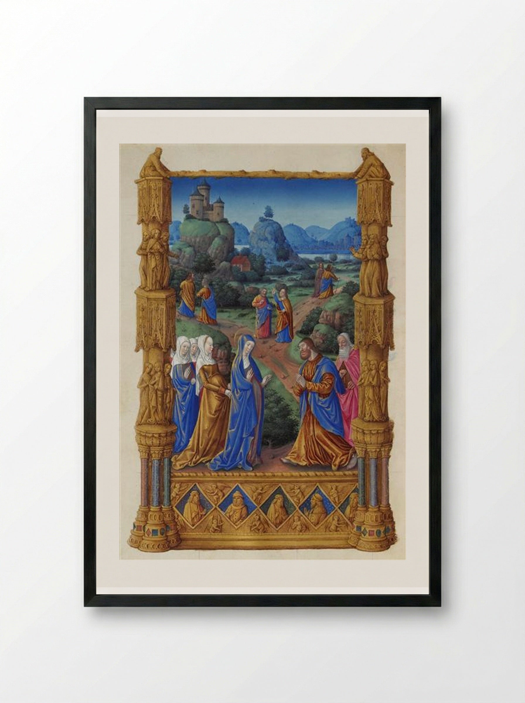 The Apostles Going Forth to Preach - Limbourg brothers - Framed Print Black