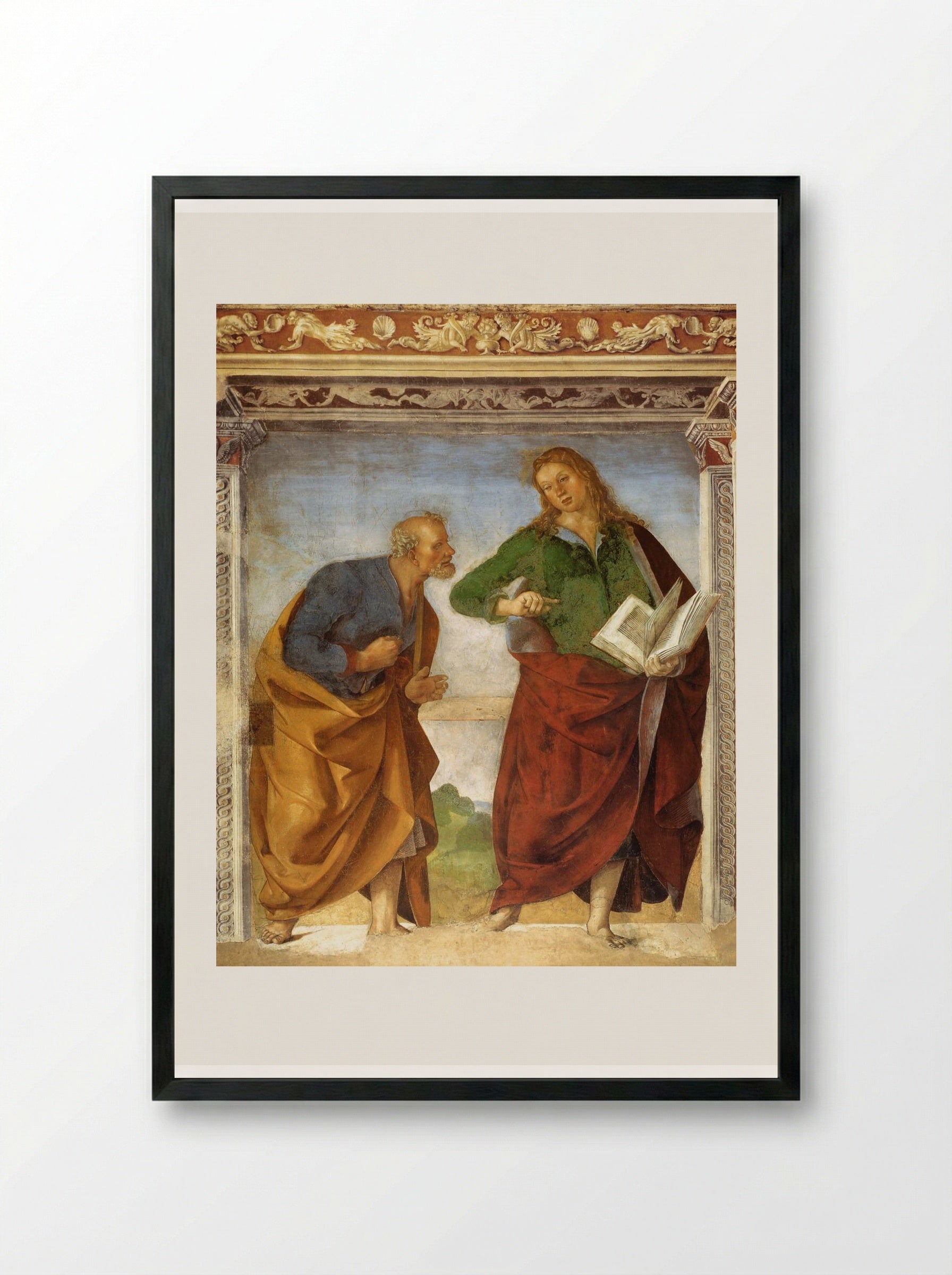 The Apostles Peter and John the Evangelist - Luca Signorelli - Framed Print Black