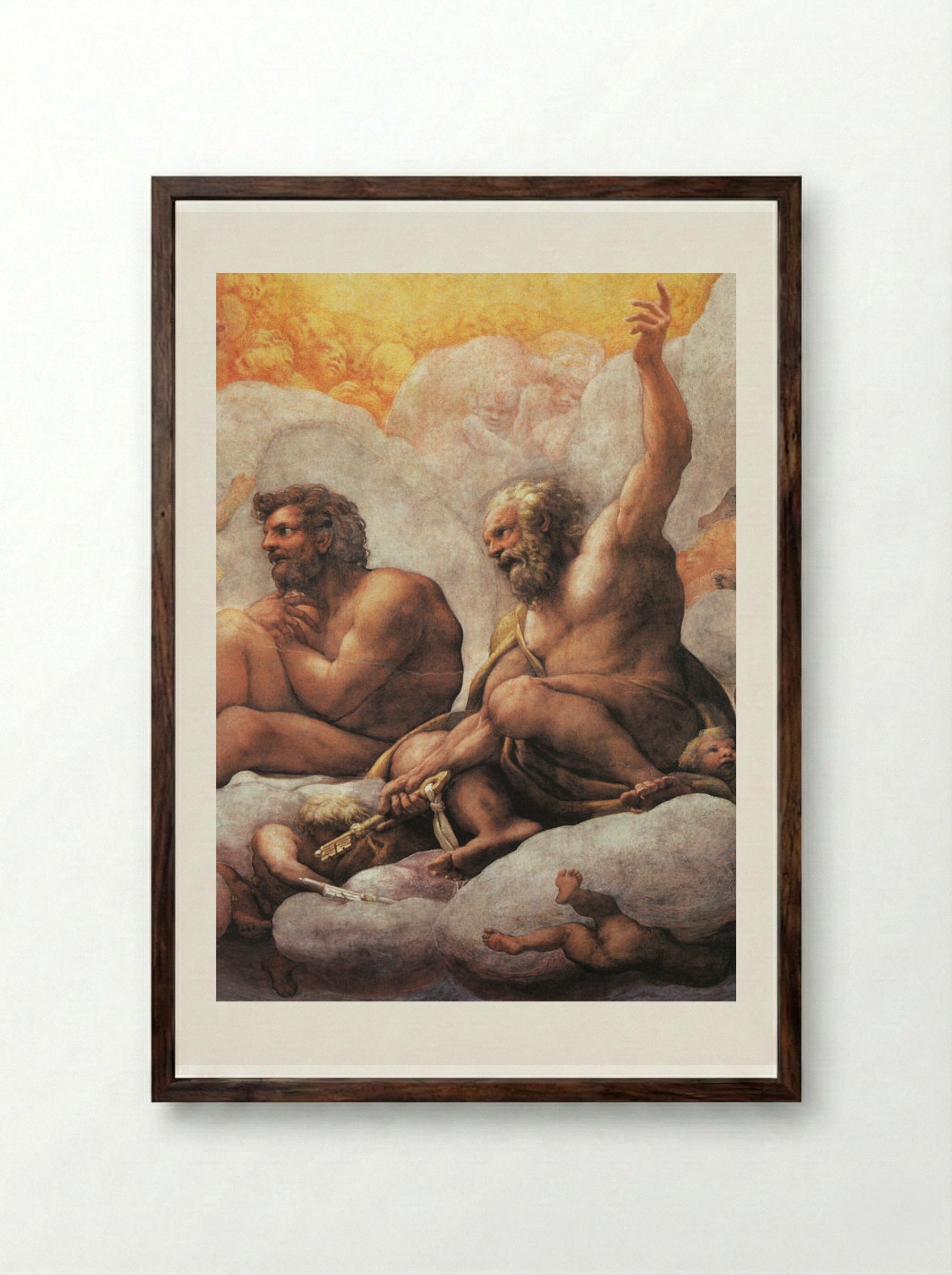 The Apostles Peter and Paul - Correggio - Framed Print Dark Wood