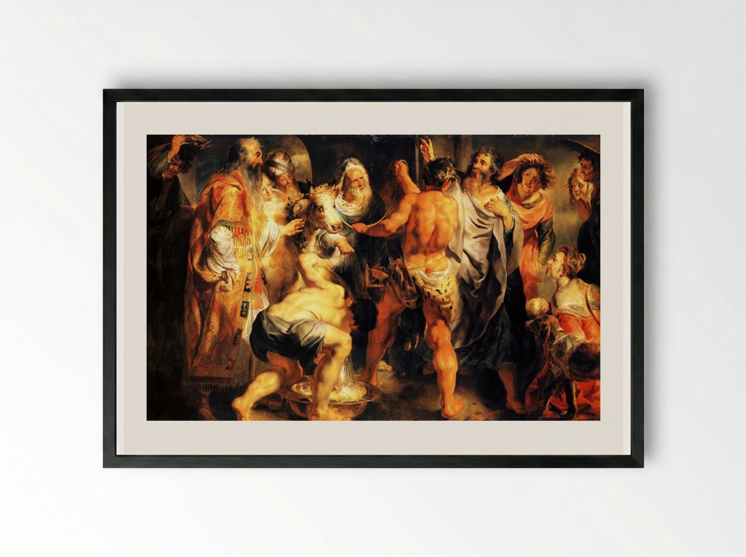 The Apostles, St. Paul and St. Barnabas at Lystra - Jacob Jordaens - Framed Print Black