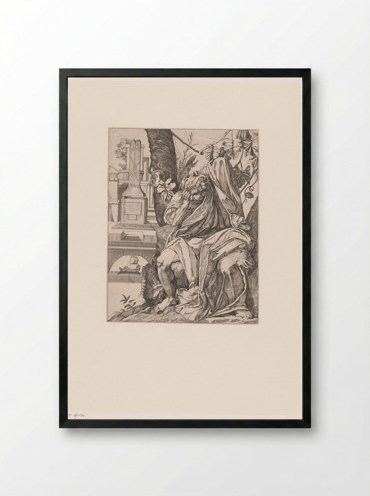 The Apparition to Dionysius of Syracuse - Johann Heinrich Füssli - Framed Print Black