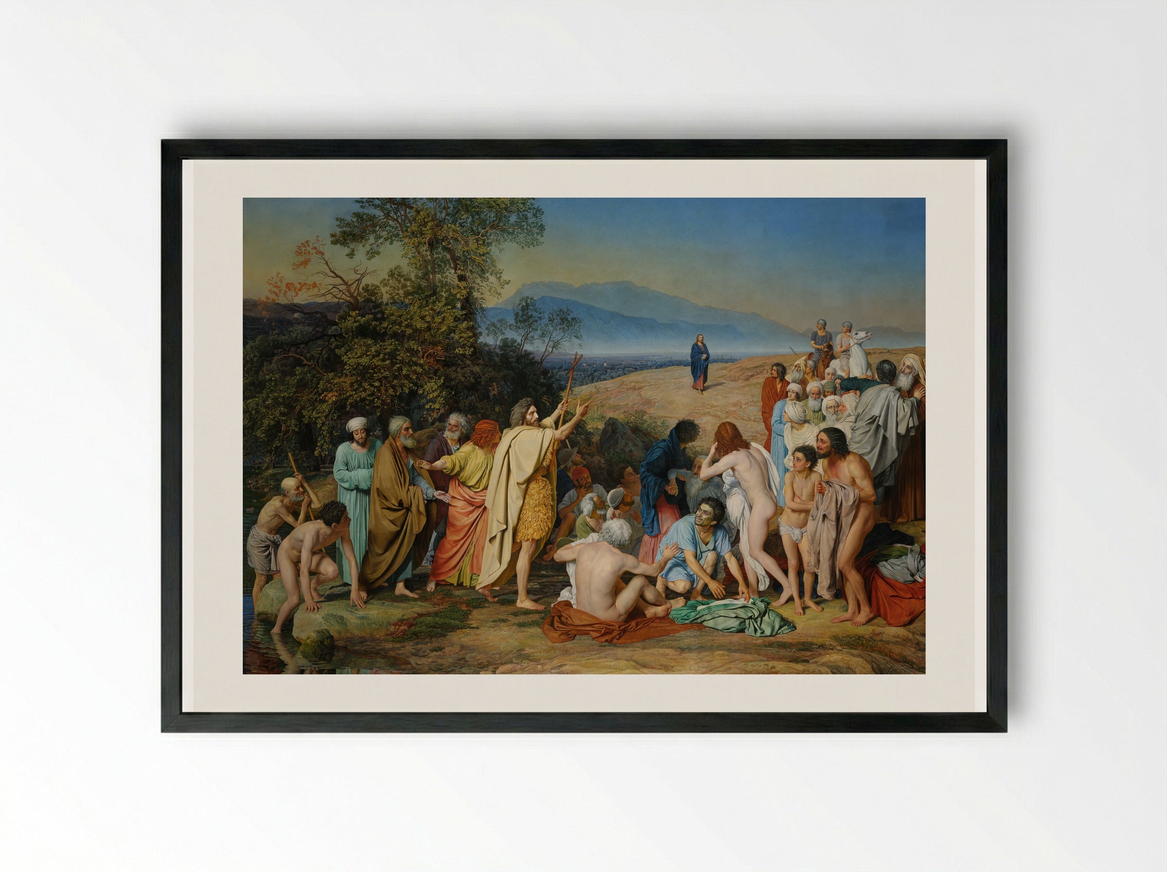 The Appearance of Christ to the People - Alexander Ivanov - Framed Print Black