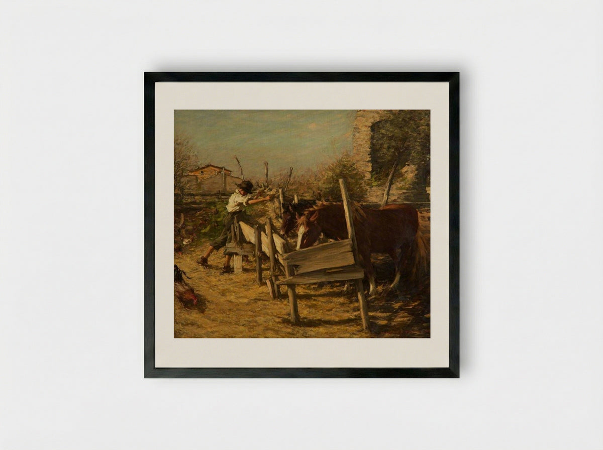 The Appian Way - Henry Herbert La Thangue - Framed Print Black
