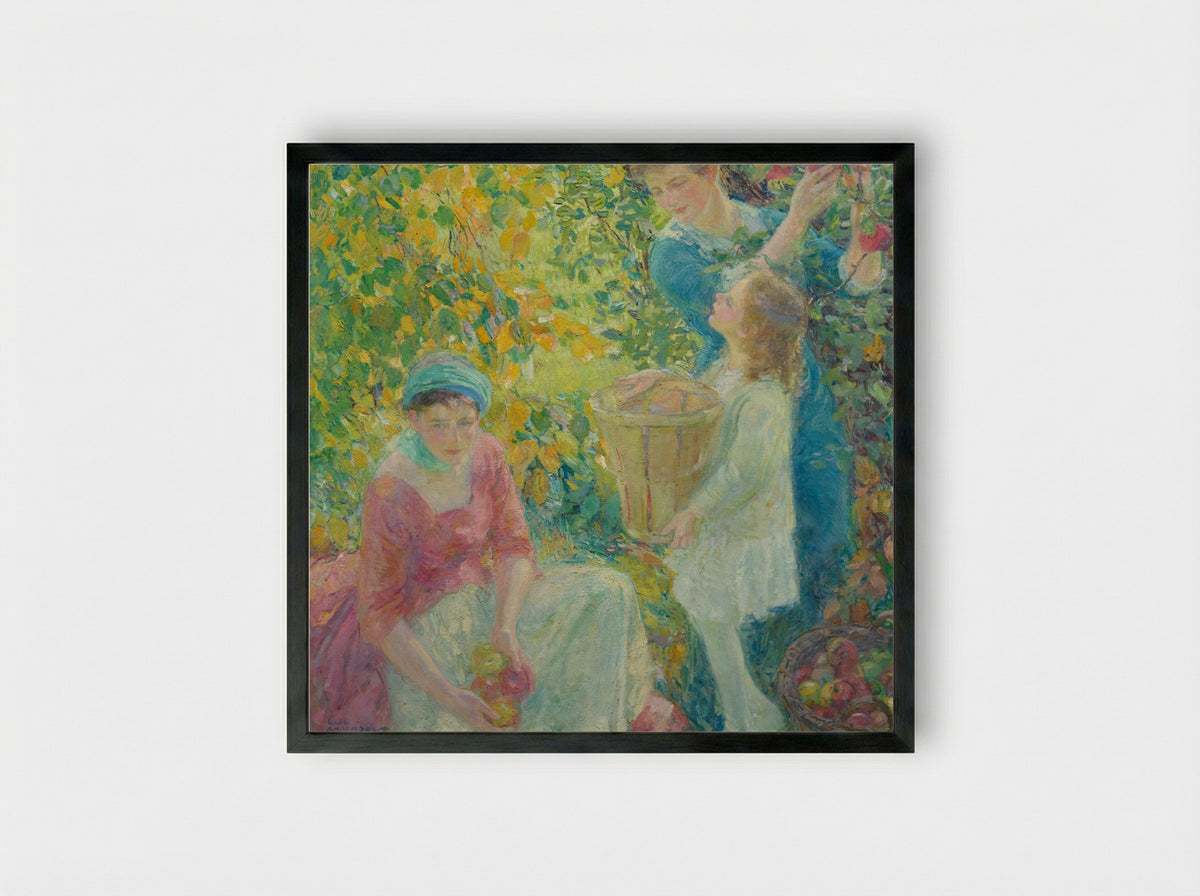 The Apple Gatherers - Karl Anderson - Framed Print Black