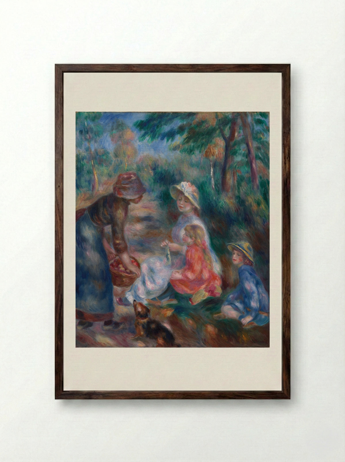 The Apple Seller - Pierre-Auguste Renoir - Framed Print Dark Wood
