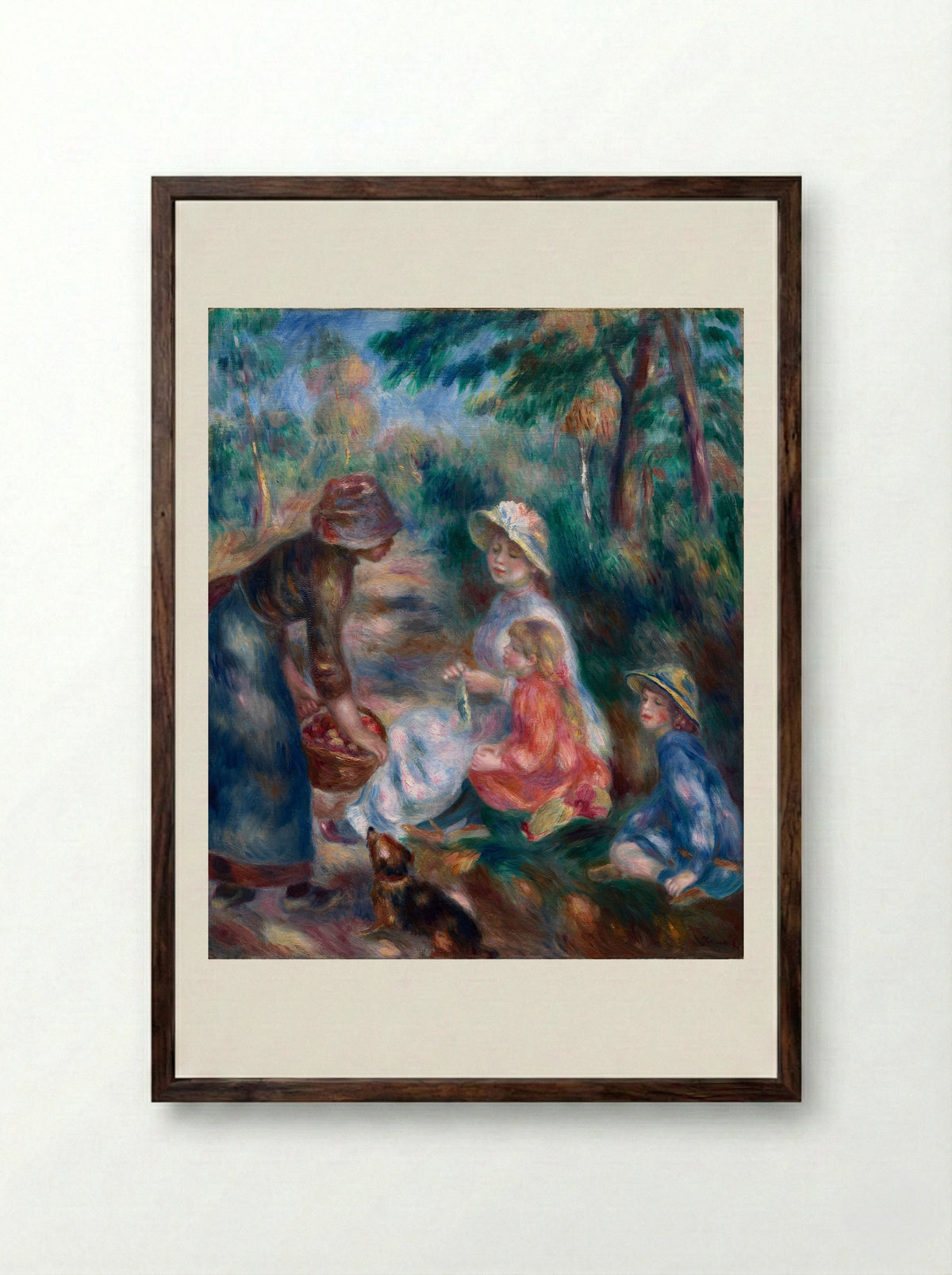 The Apple Seller - Pierre-Auguste Renoir - Framed Print Dark Wood