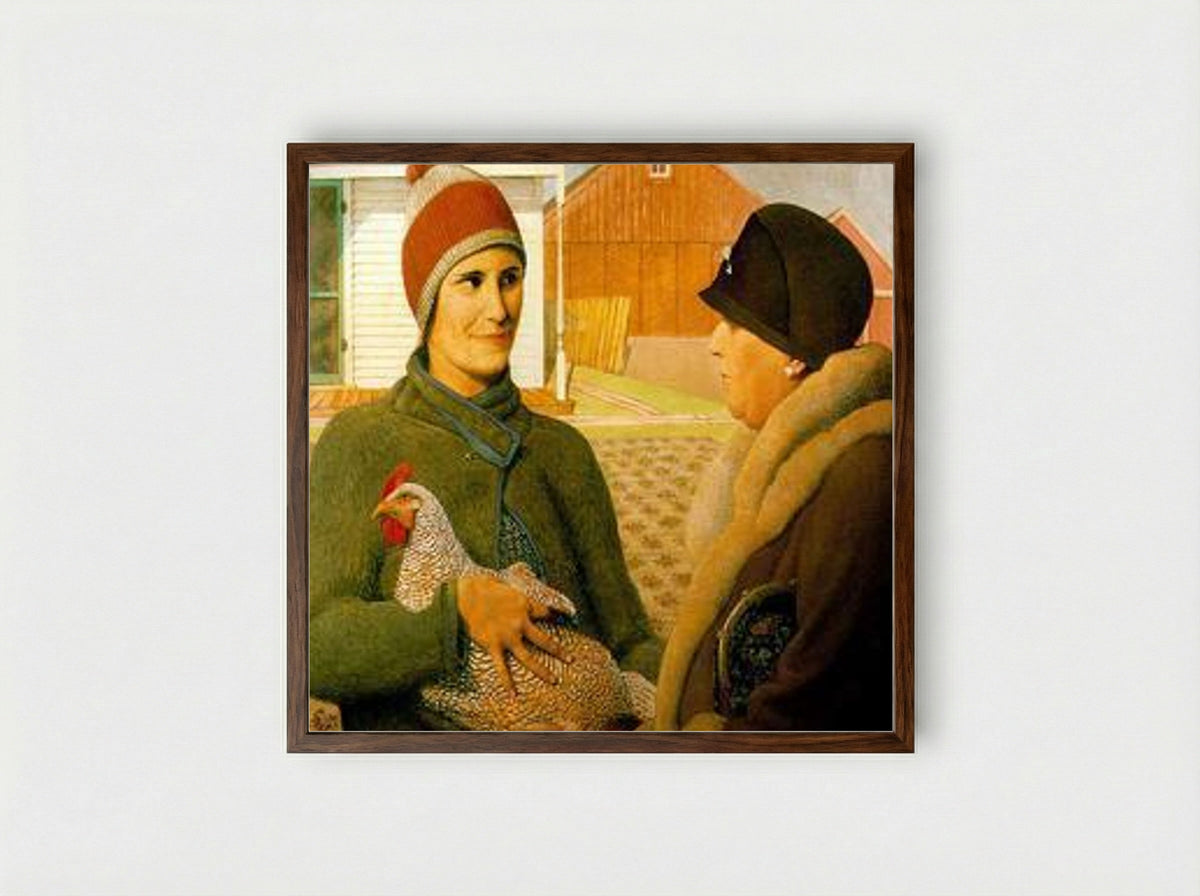 The Appraisal - Grant Wood - Framed Print Dark Wood