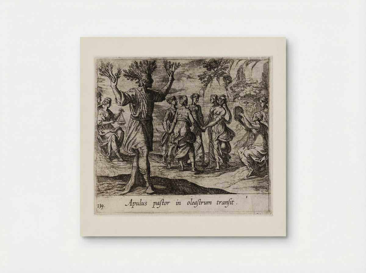 The Apulian Shepherd Changed into an Olive Tree - Antonio Tempesta - Poster