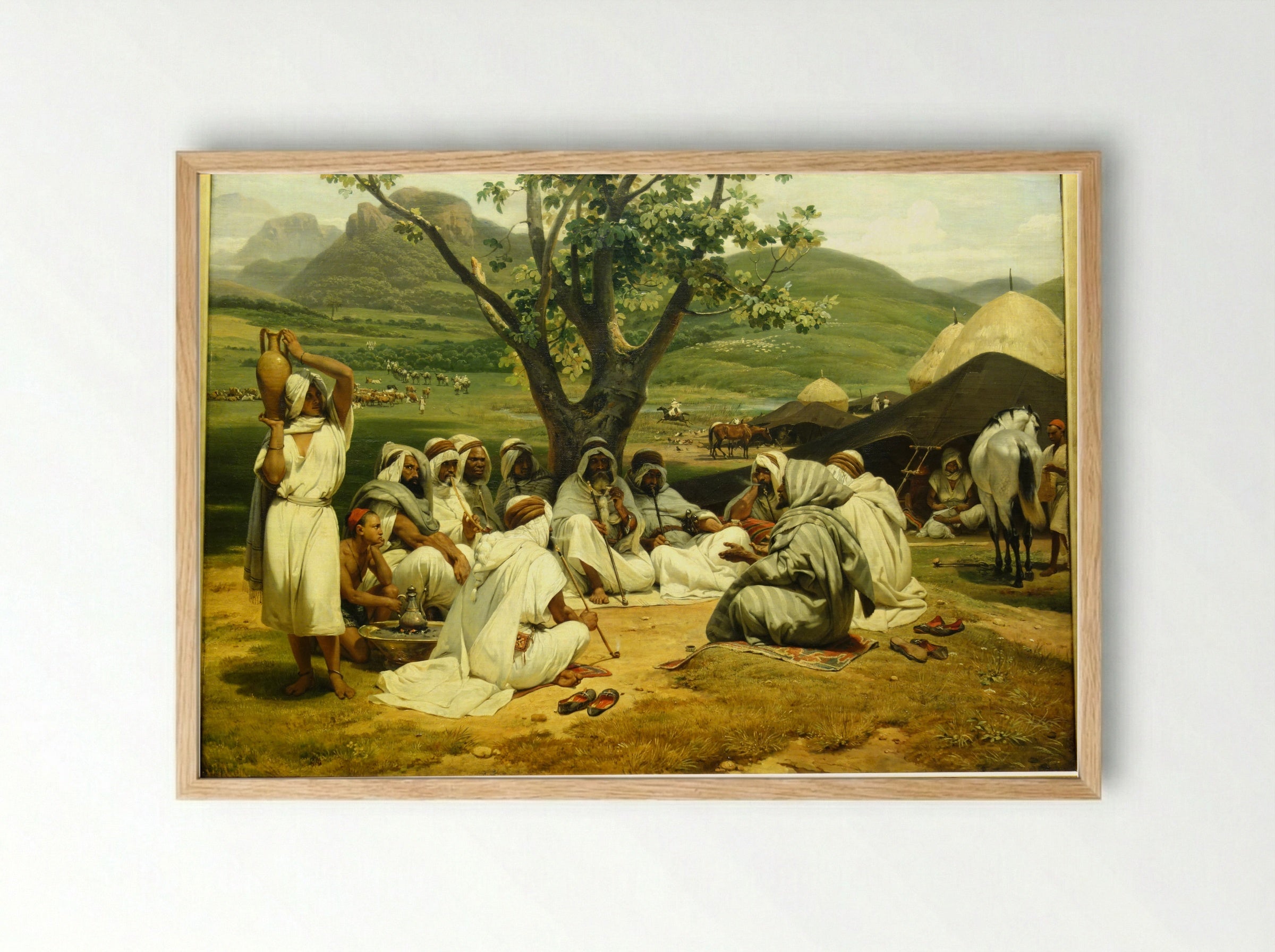 The Arab Tale-Teller - Horace Vernet - Framed Print Wood