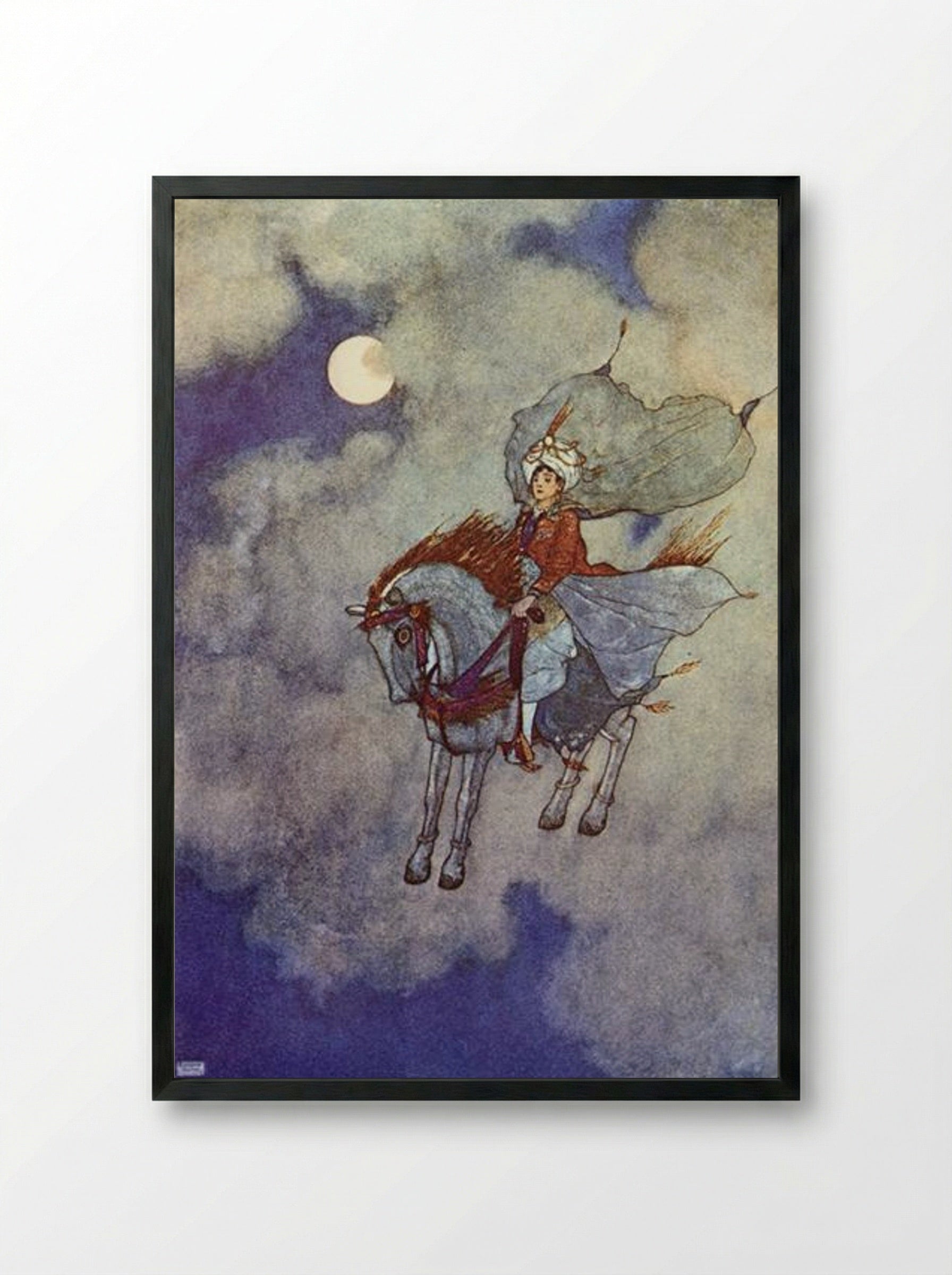 The Arabian Nights: Daylight Faded from View - Edmund Dulac - Framed Print Black