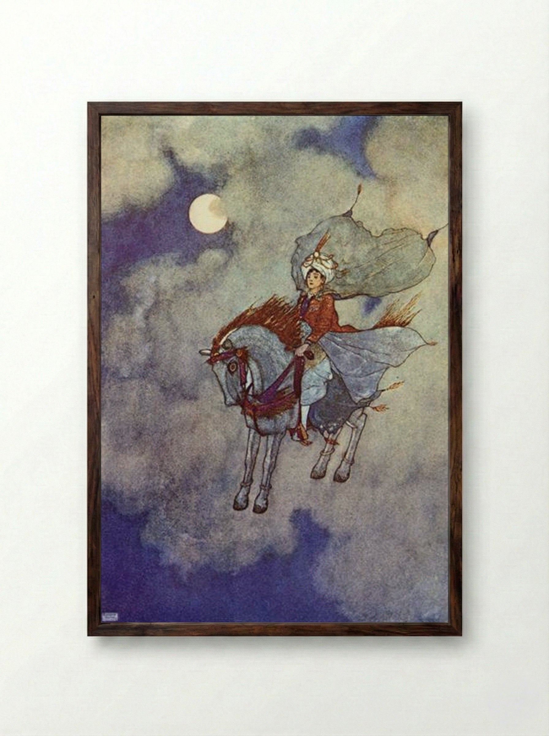 The Arabian Nights: Daylight Faded from View - Edmund Dulac - Framed Print Dark Wood