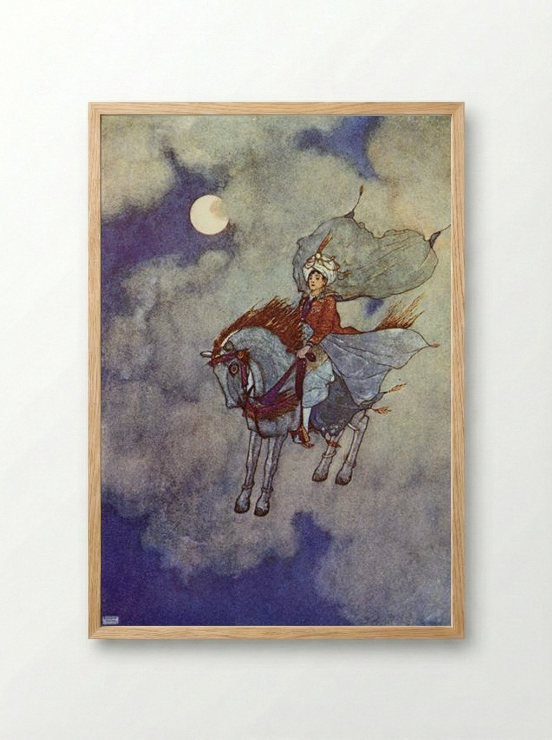 The Arabian Nights: Daylight Faded from View - Edmund Dulac - Framed Print Wood