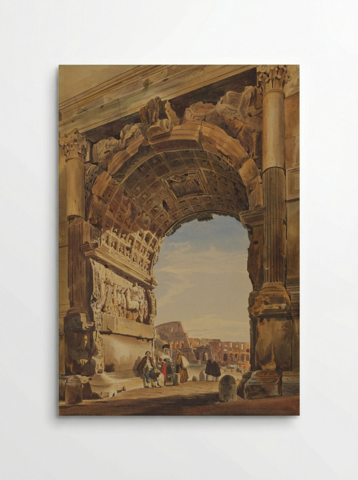 The Arch of Titus and the Coliseum, Rome - Thomas Hartley Cromek - Poster