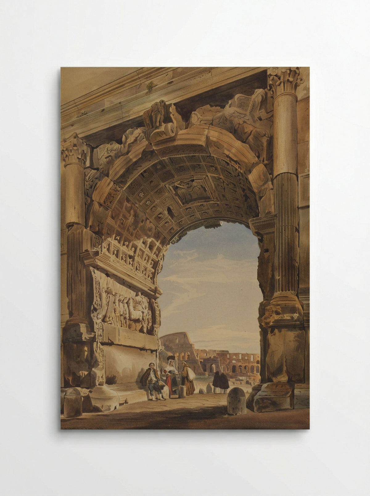 The Arch of Titus and the Coliseum, Rome - Thomas Hartley Cromek - Poster