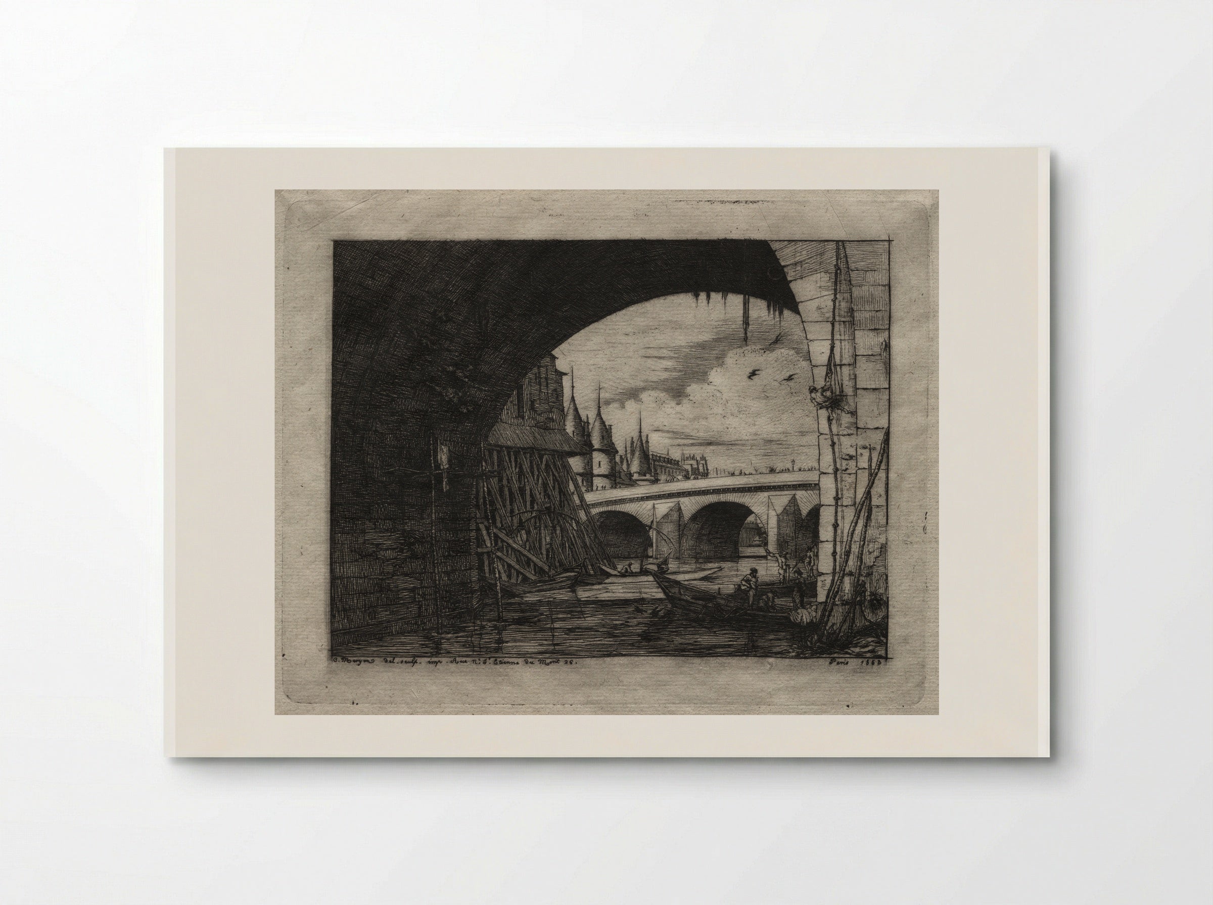The Arch of the Notre Dame Bridge - Charles Meryon - Poster
