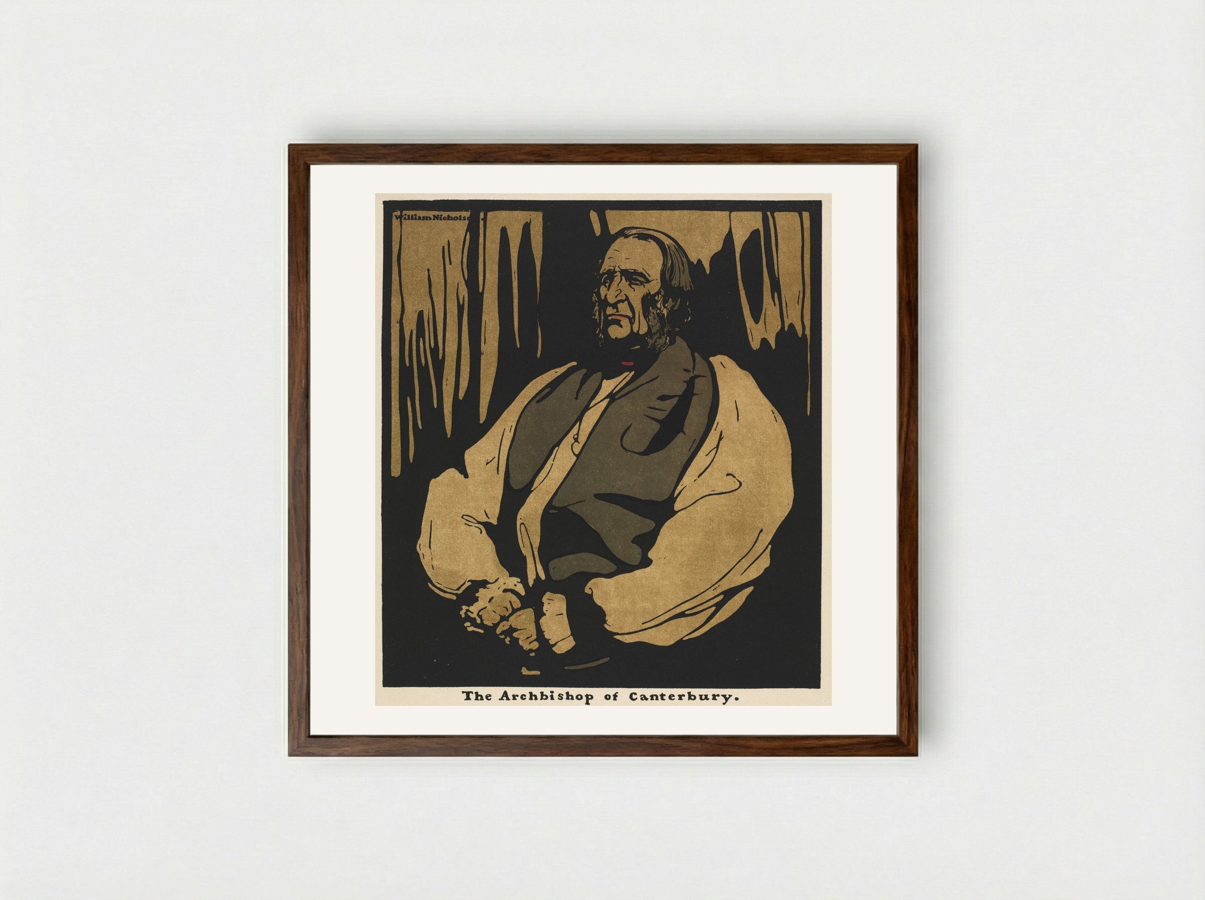 The Archbishop of Canterbury - William Nicholson - Framed Print Dark Wood