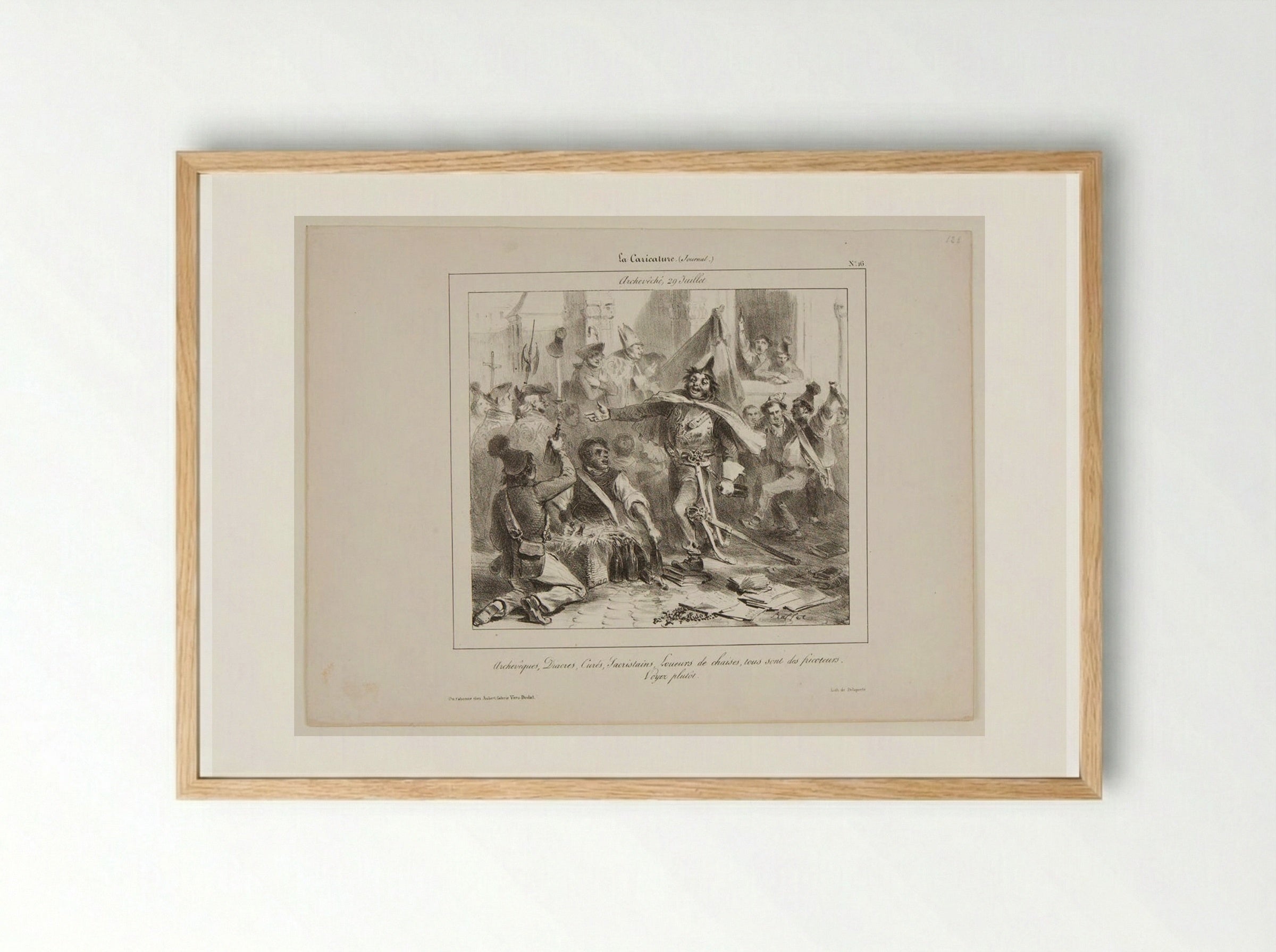 The Archbishopric, July 29 - Denis-Auguste-Marie Raffet - Framed Print Wood