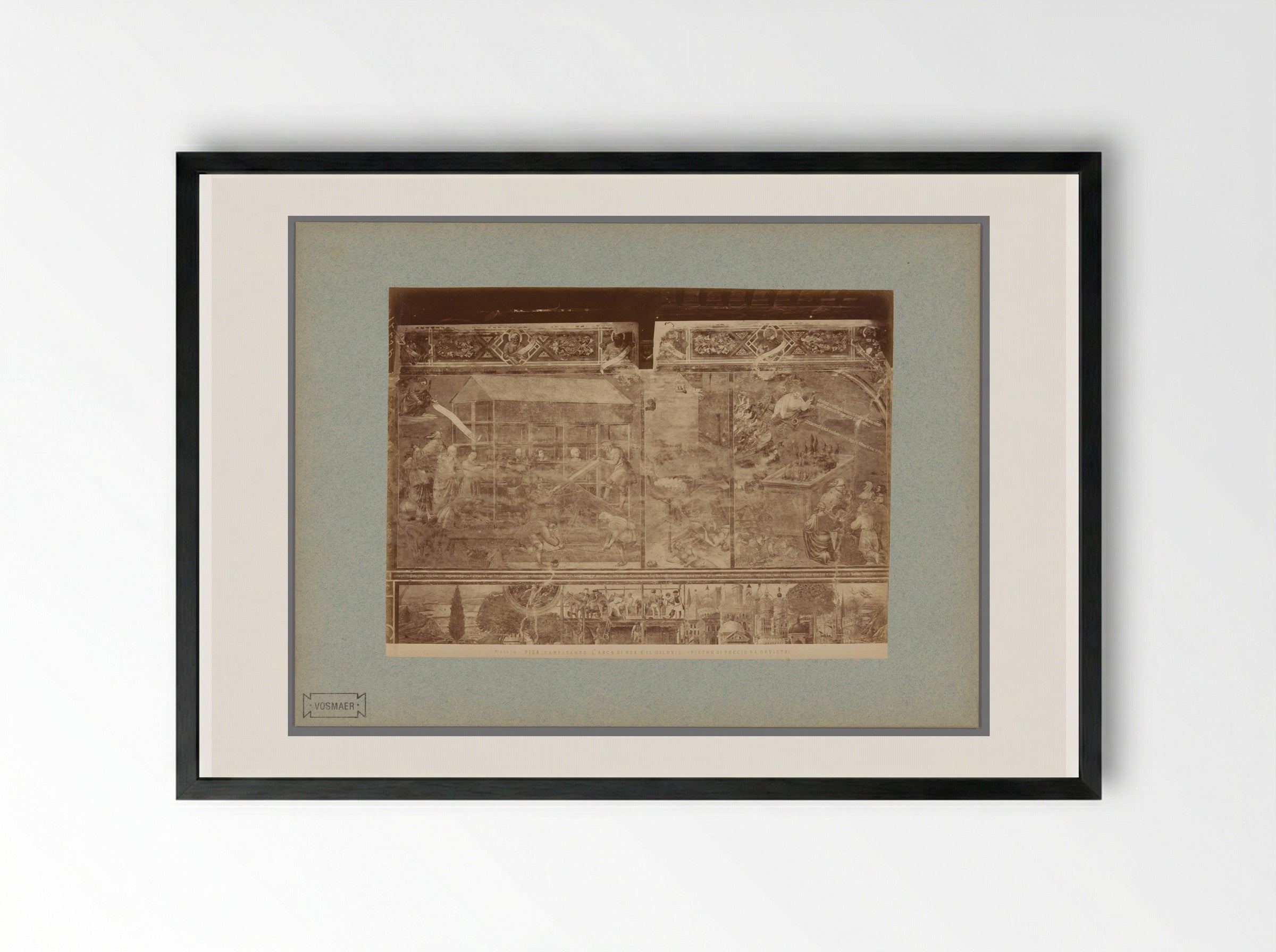 The Ark of Noah and the Flood (After Piero di Puccio) - Fratelli Alinari - Framed Print Black