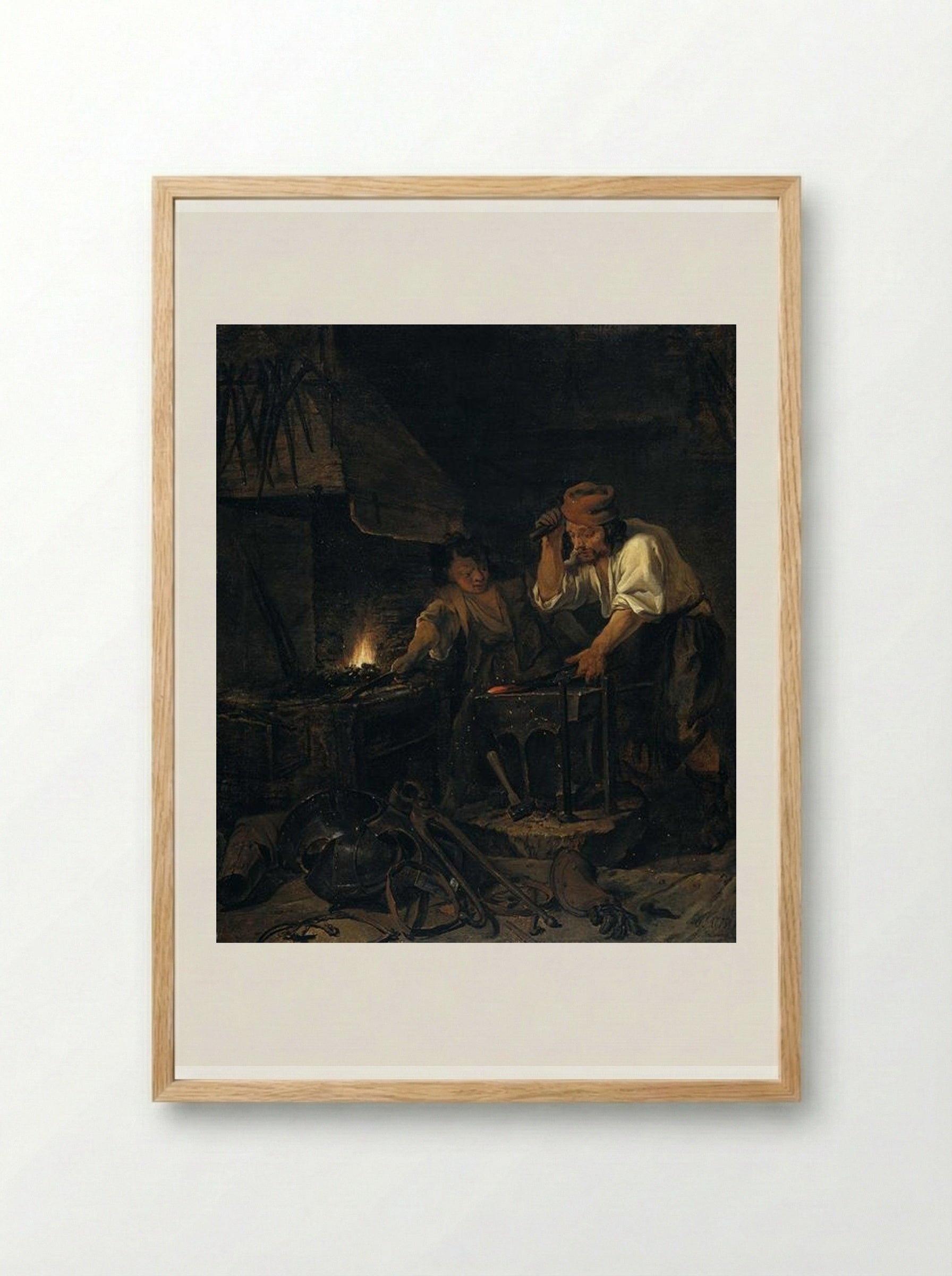 The Armorer - Gabriel Metsu - Framed Print Wood