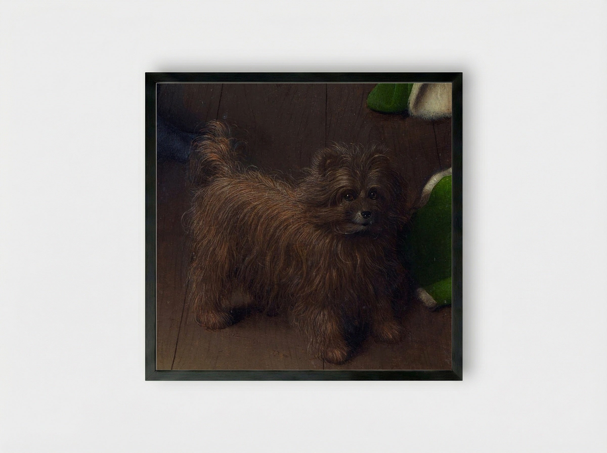 The Arnolfini Dog - Jan van Eyck - Framed Print Black