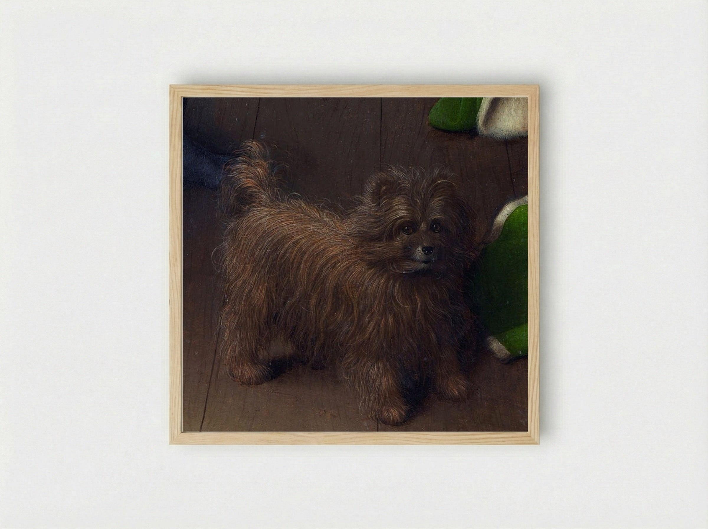 The Arnolfini Dog - Jan van Eyck - Framed Print Wood