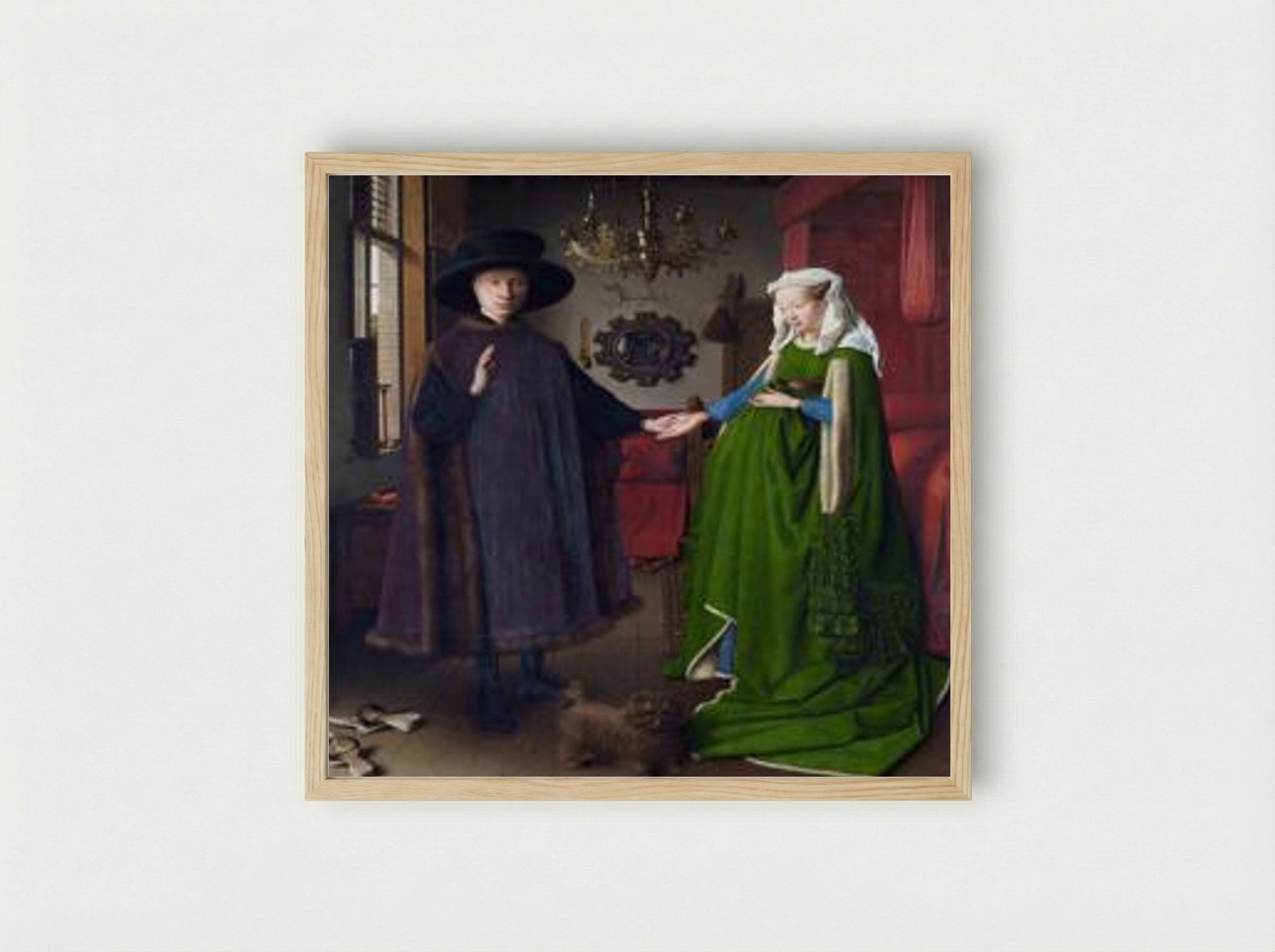 The Arnolfini Portrait - Jan van Eyck - Framed Print Wood