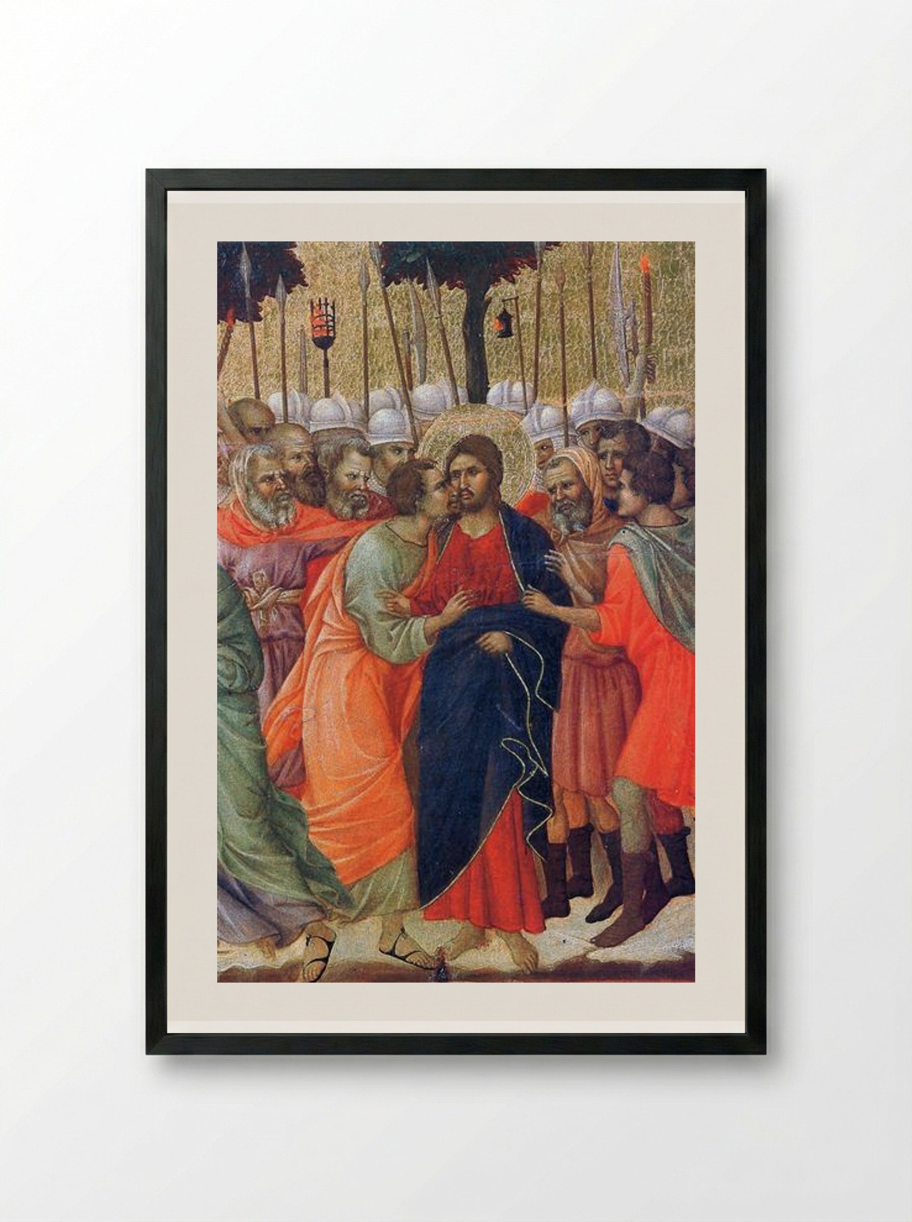 The Arrest of Christ - Duccio di Buoninsegna - Framed Print Black