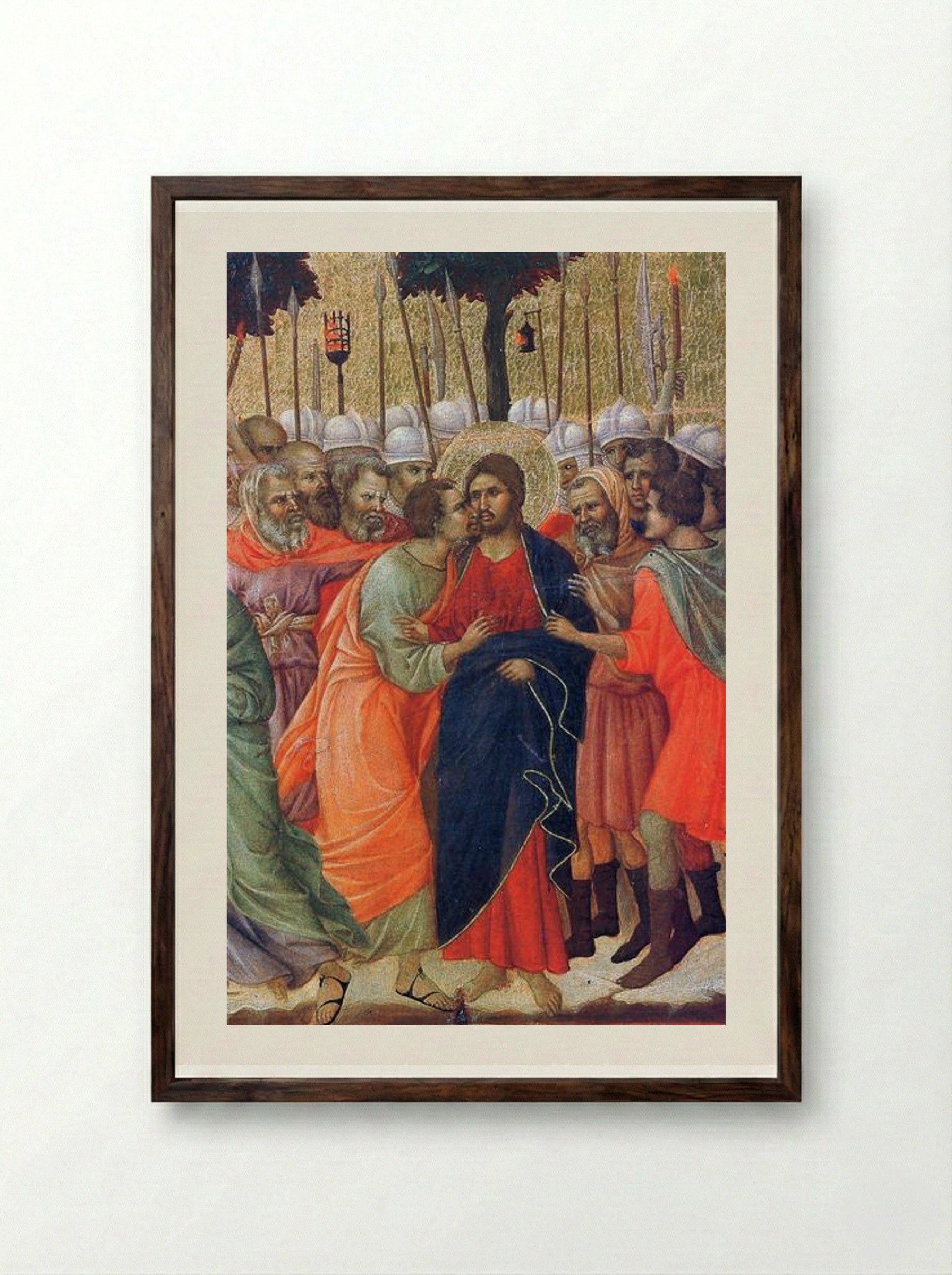 The Arrest of Christ - Duccio di Buoninsegna - Framed Print Dark Wood
