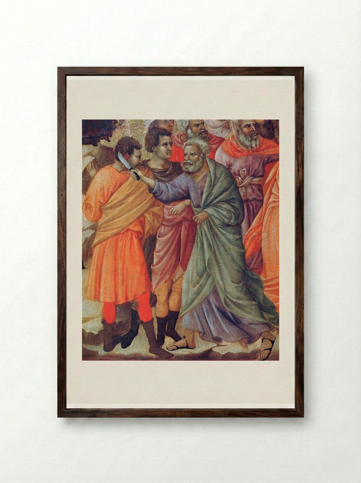 The Arrest of Christ - Duccio di Buoninsegna - Framed Print Dark Wood