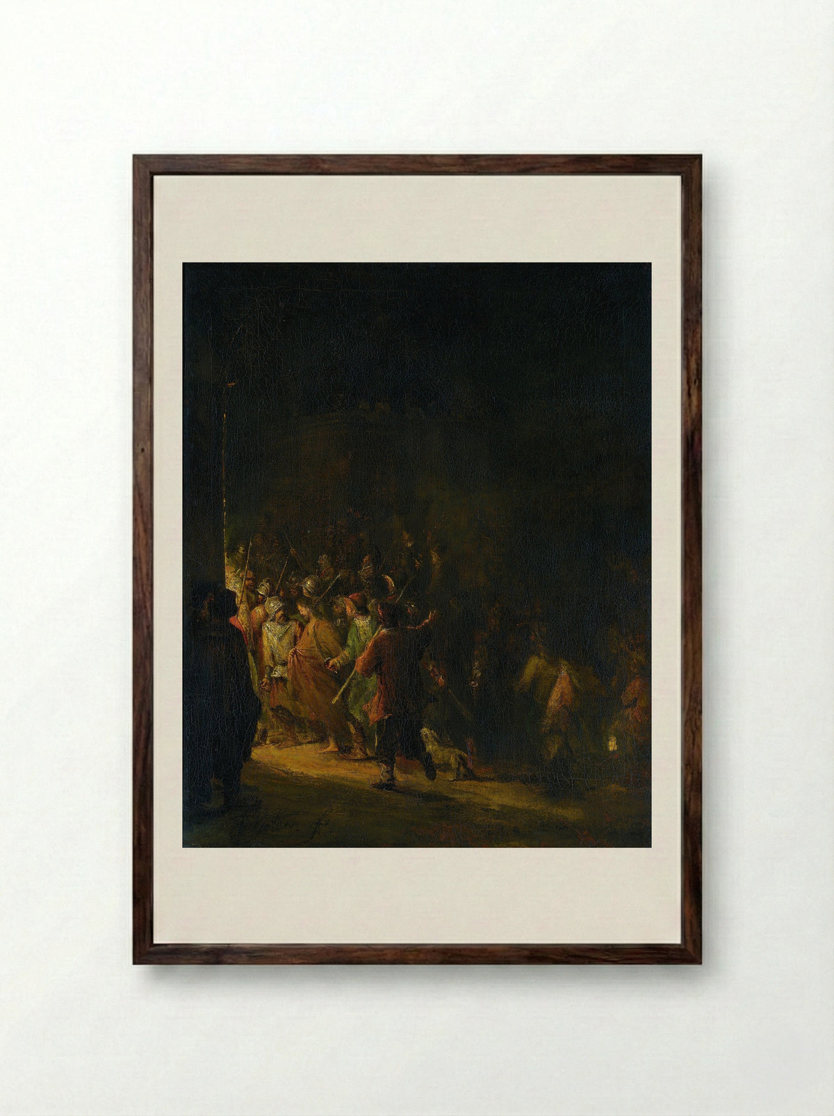 The Arrest of Christ - Aert de Gelder - Framed Print Dark Wood
