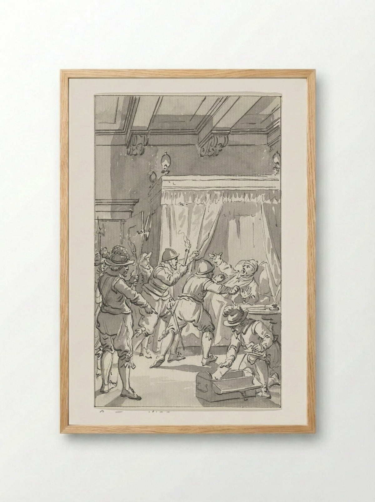 The Arrest of Paulus Buis, Pensionary of Utrecht, 19 July 1586 - Jacobus Buys - Framed Print Wood