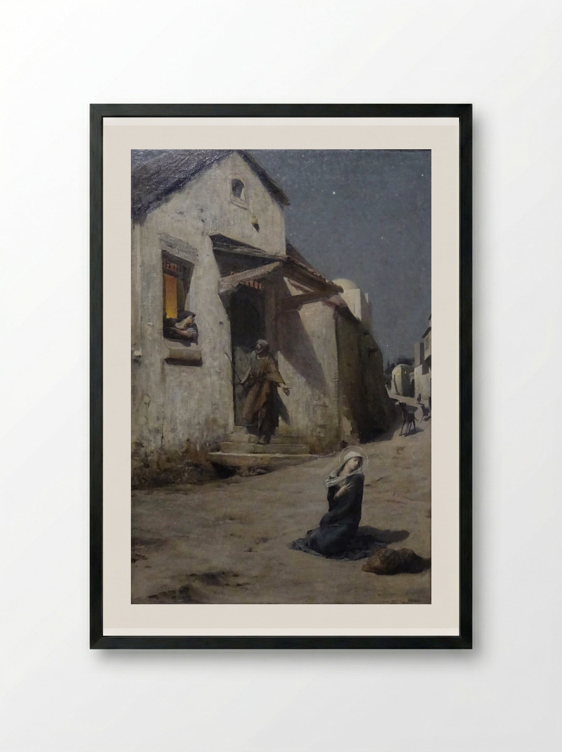 The Arrival at Bethlehem - Luc-Olivier Merson - Framed Print Black