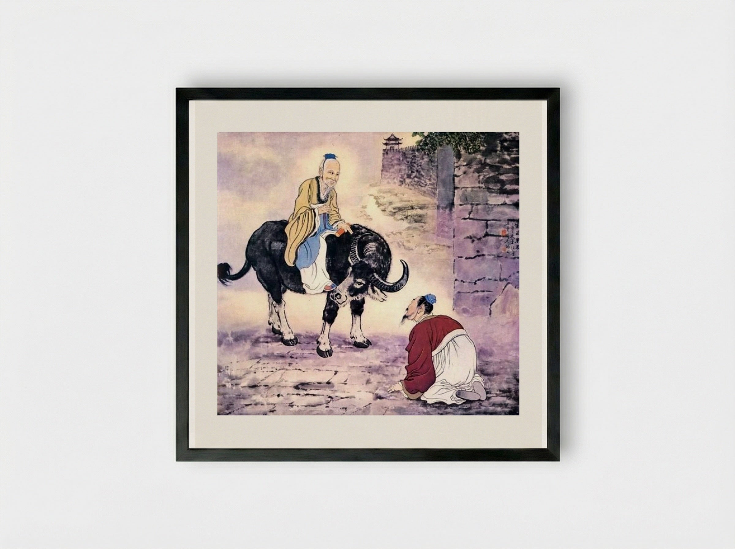 The Arrival of Lao Zi - Xu Beihong - Framed Print Black