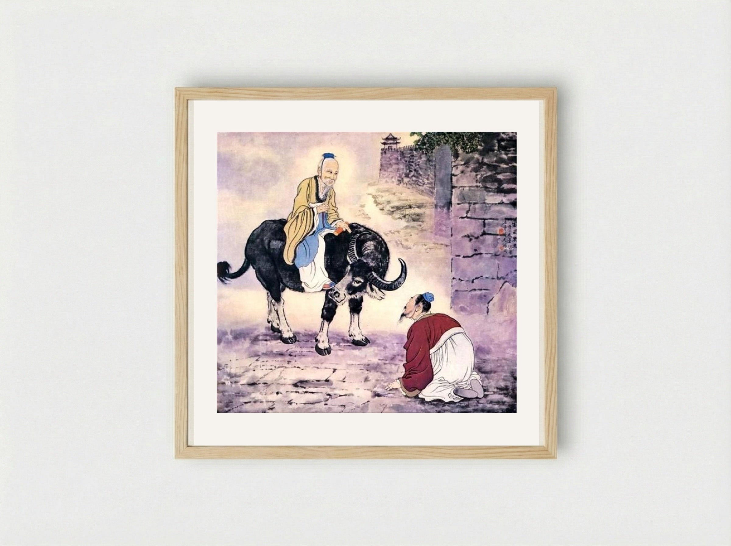 The Arrival of Lao Zi - Xu Beihong - Framed Print Wood