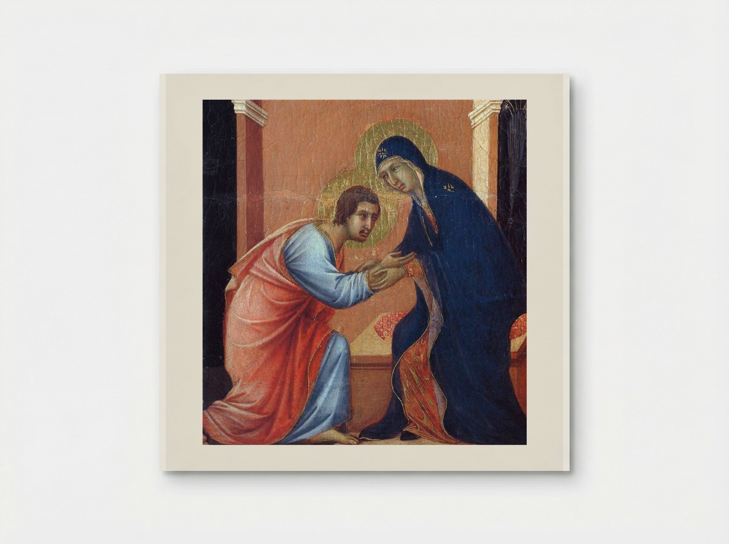 The Arrival of the Apostles to the Virgin (Fragment) - Duccio di Buoninsegna - Poster