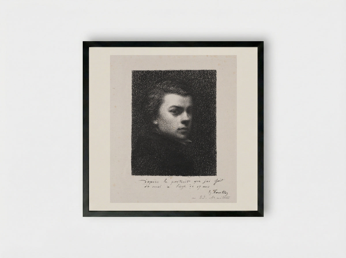 The Artist at 17 Years - Henri Fantin-Latour - Framed Print Black