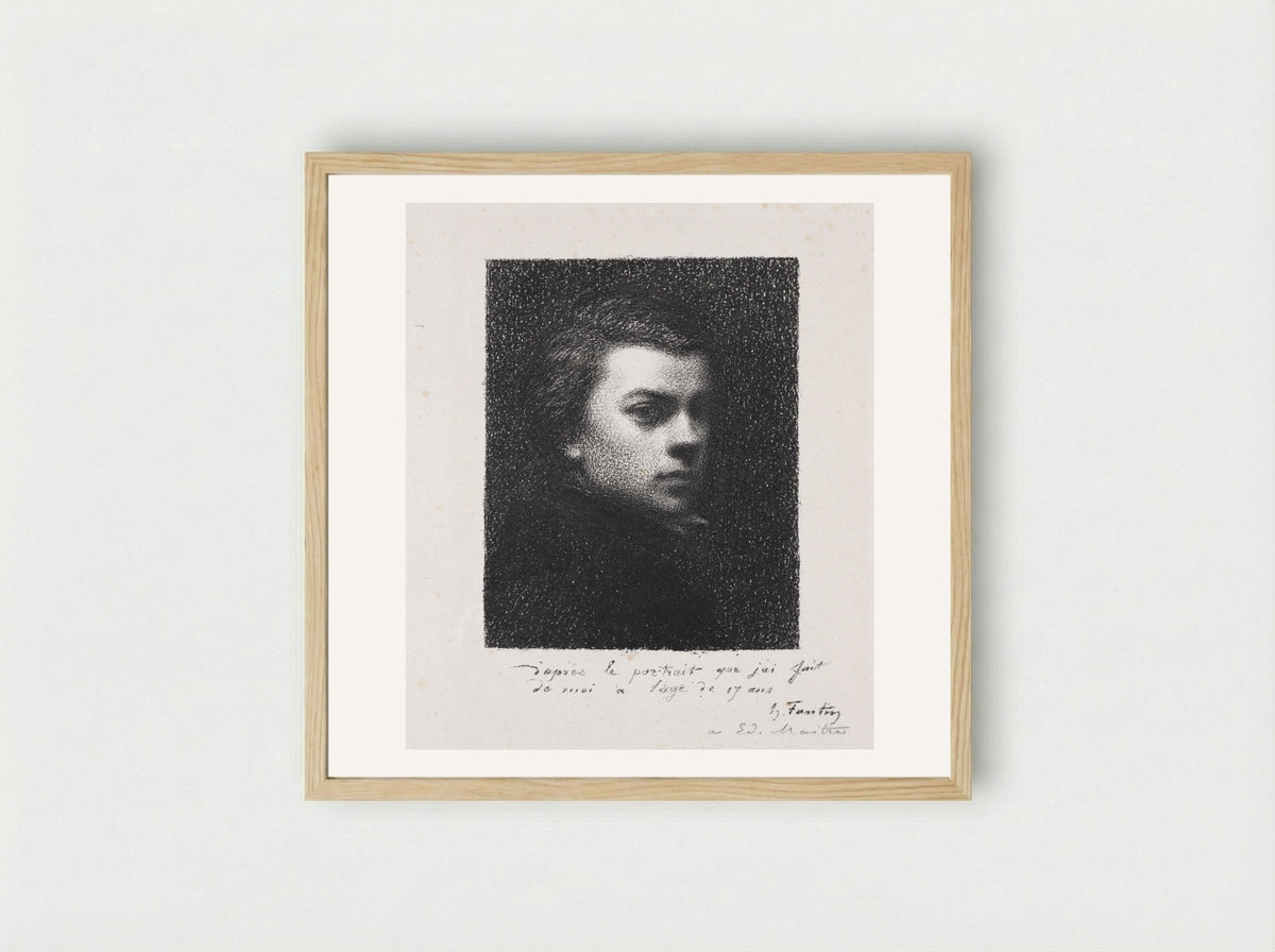 The Artist at 17 Years - Henri Fantin-Latour - Framed Print Wood