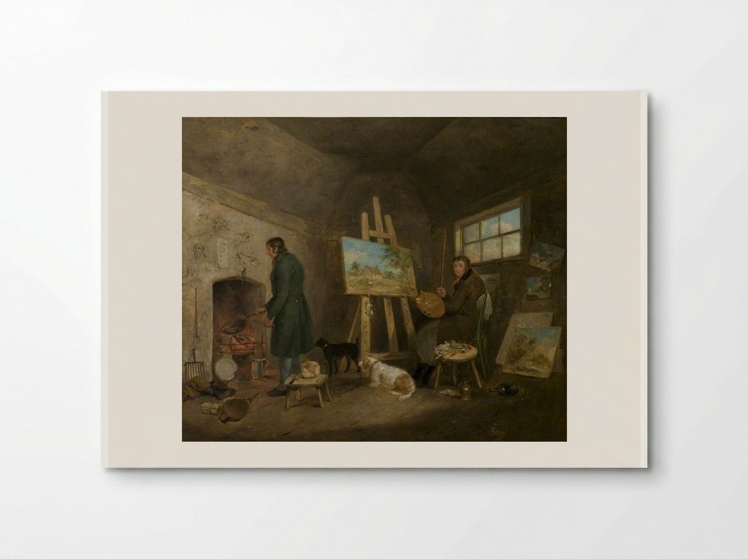 The Artist in His Studio and His Man Gibbs - George Morland - Poster