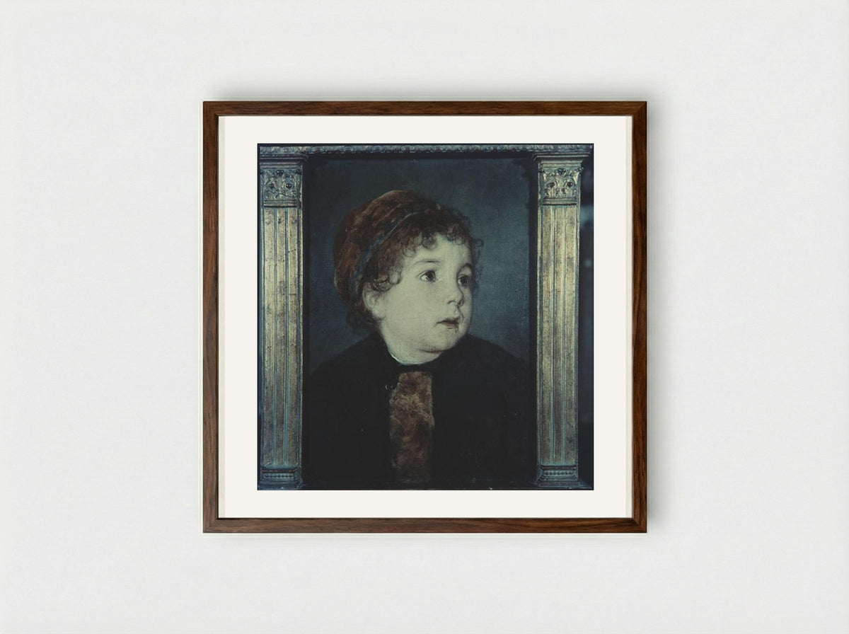 The Artist's Daughter - Nikolaos Gyzis - Framed Print Dark Wood