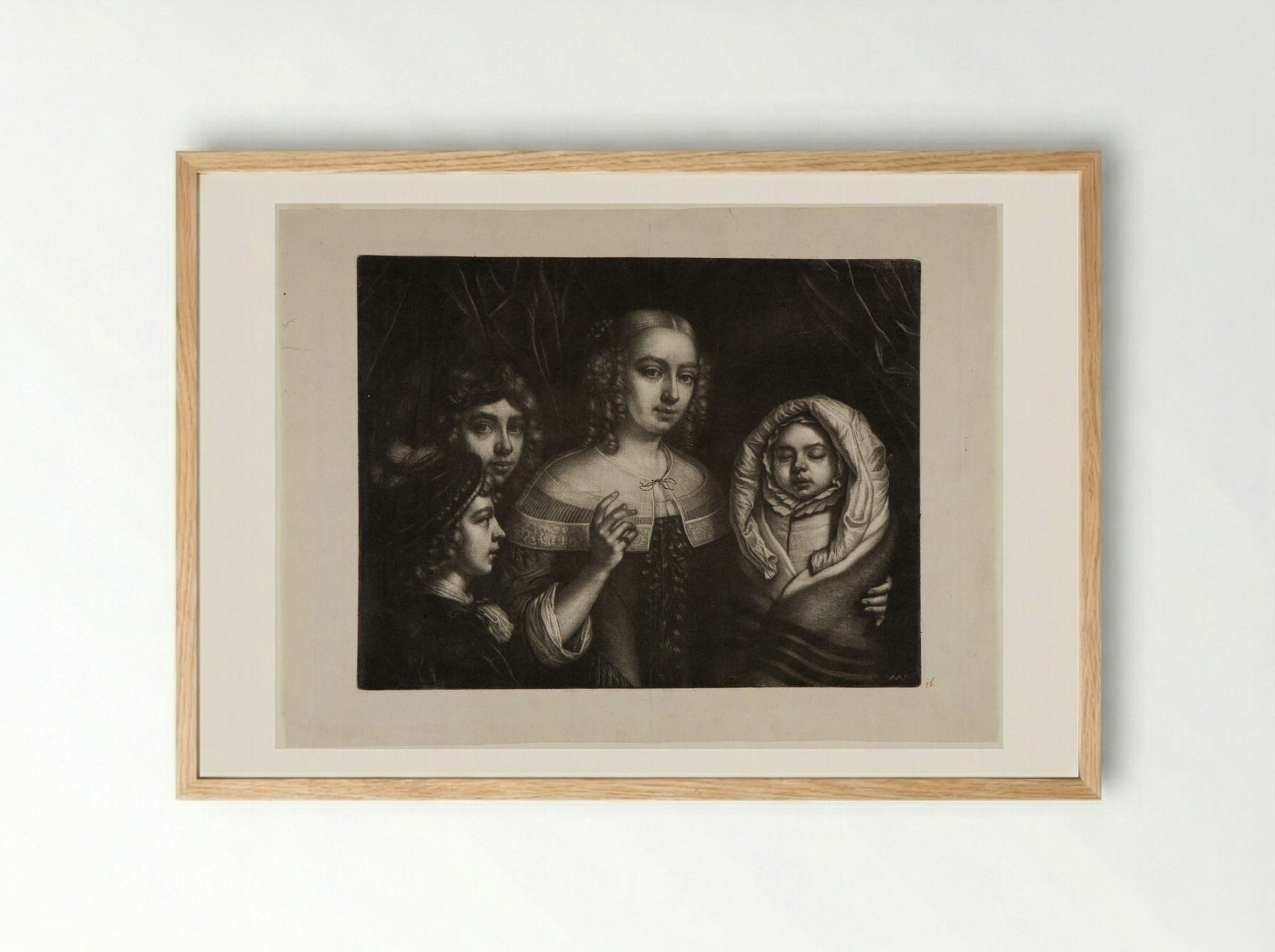 The Artist's Family - Wallerant Vaillant - Framed Print Wood
