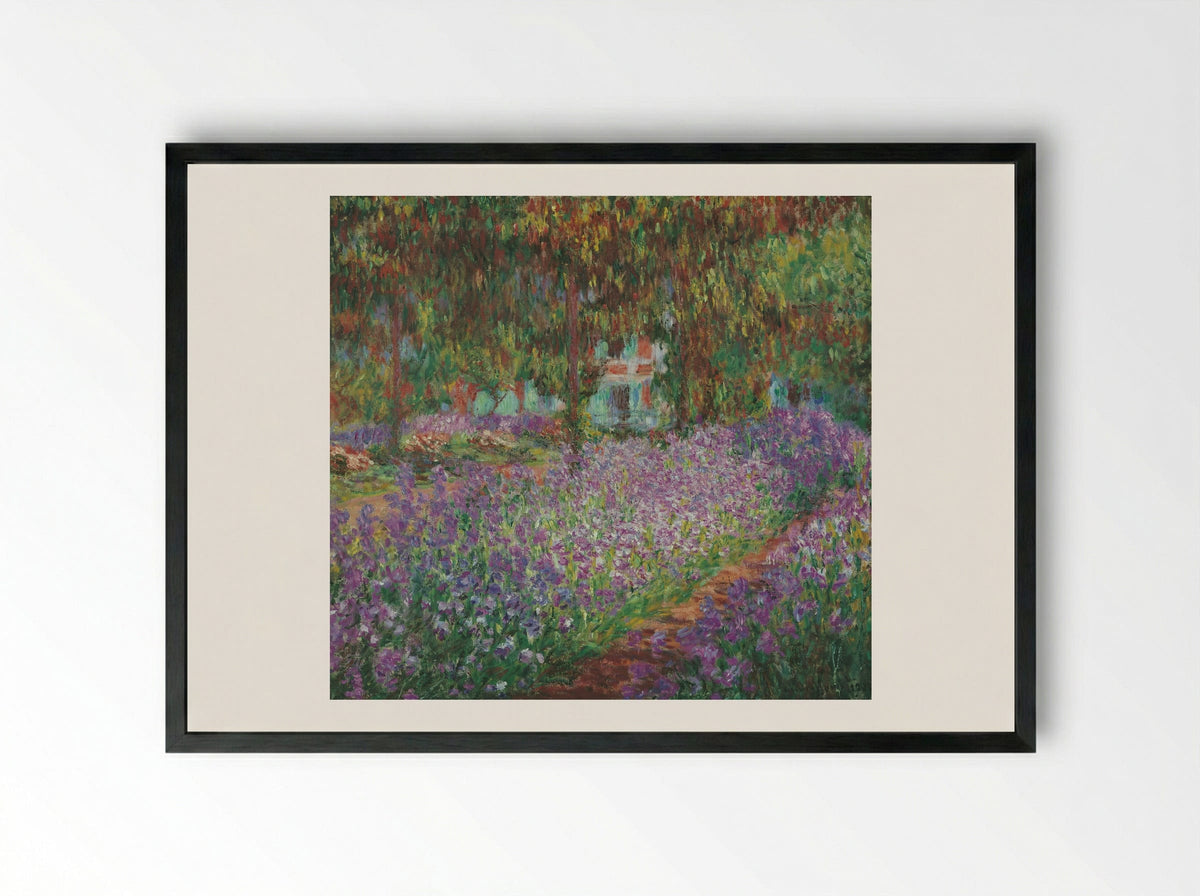 The Artist's Garden at Giverny - Claude Monet - Framed Print Black