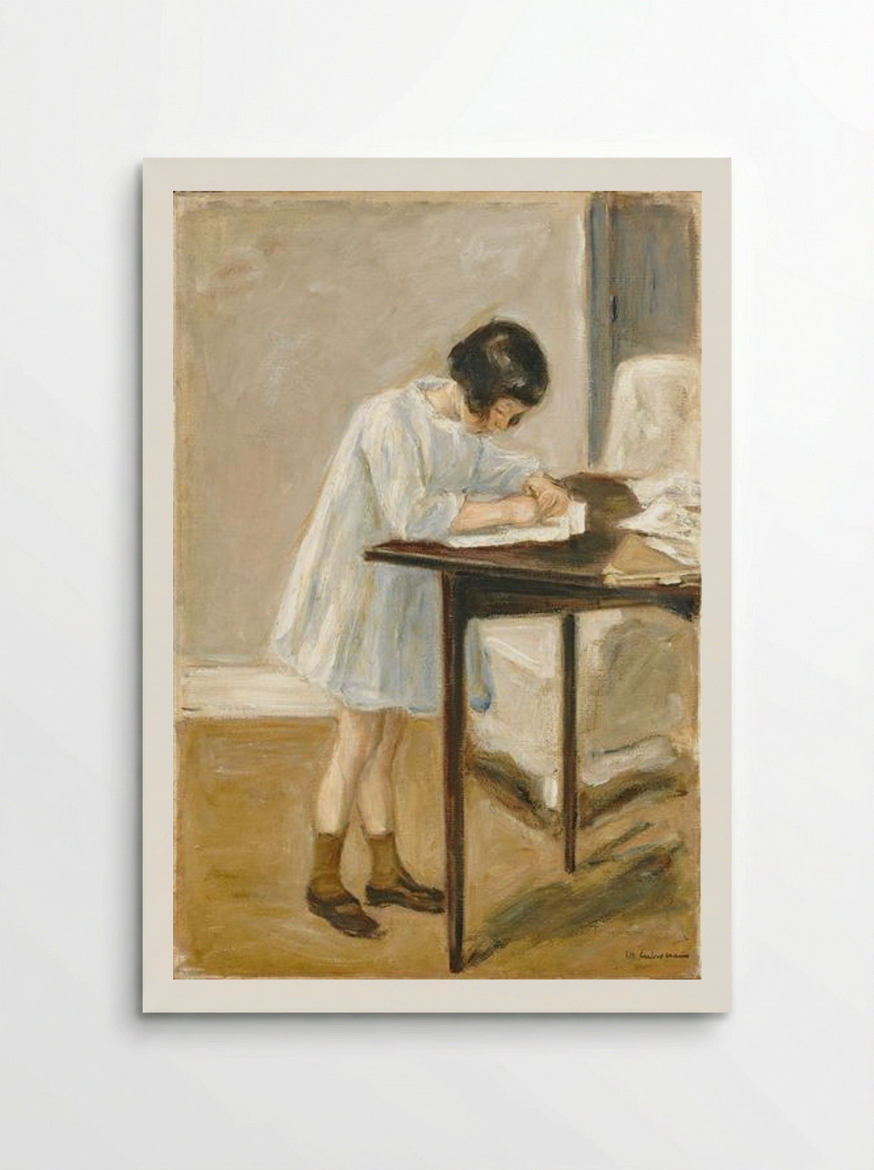 The Artist's Granddaughter at the Table - Max Liebermann - Poster