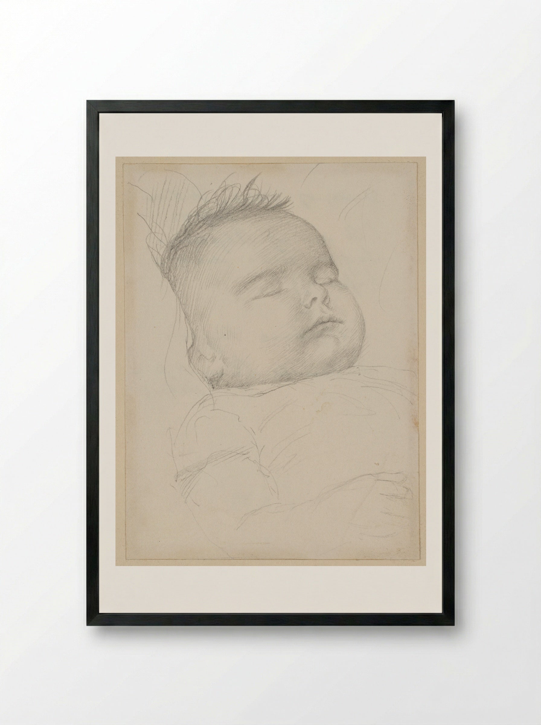 The Artist's Infant Son, Henry Arthur Legros - Alphonse Legros - Framed Print Black