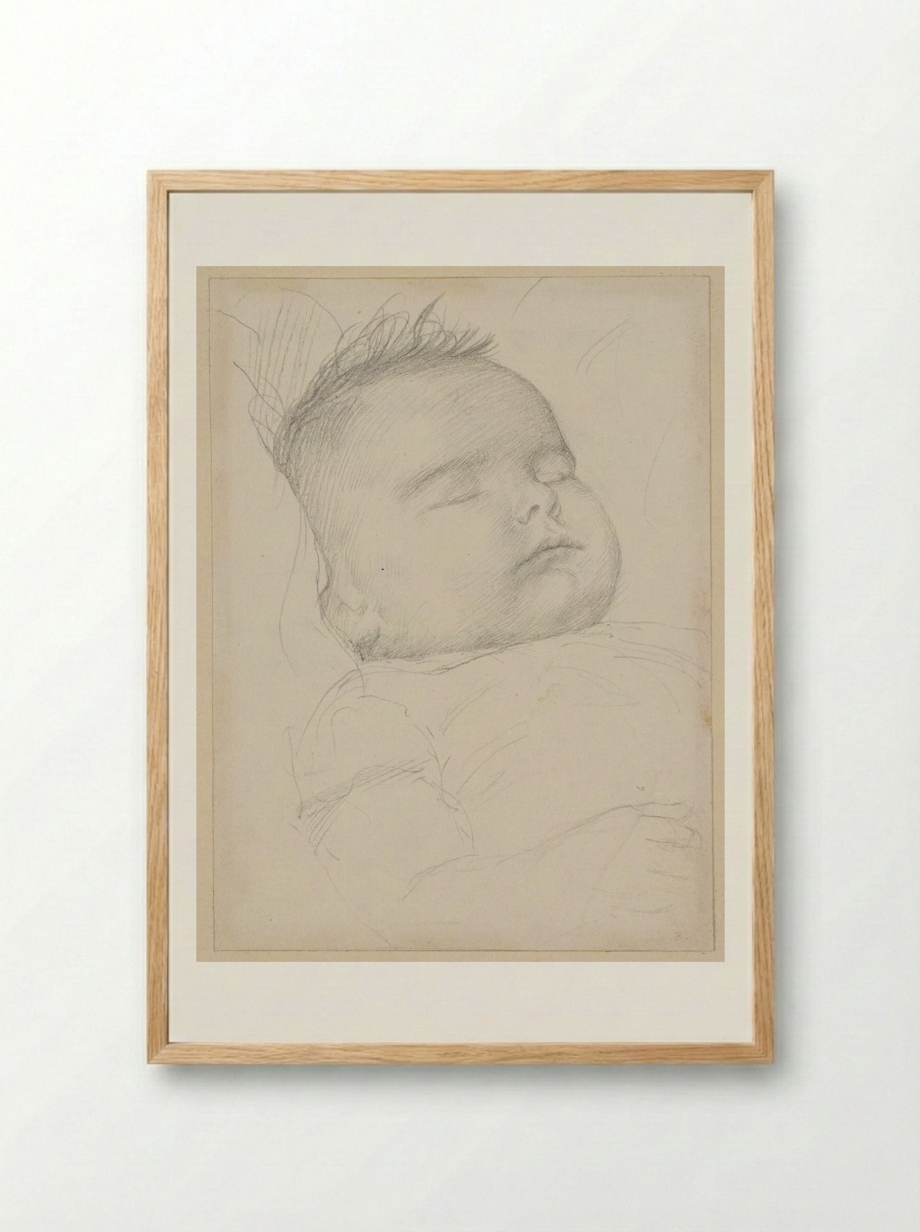 The Artist's Infant Son, Henry Arthur Legros - Alphonse Legros - Framed Print Wood