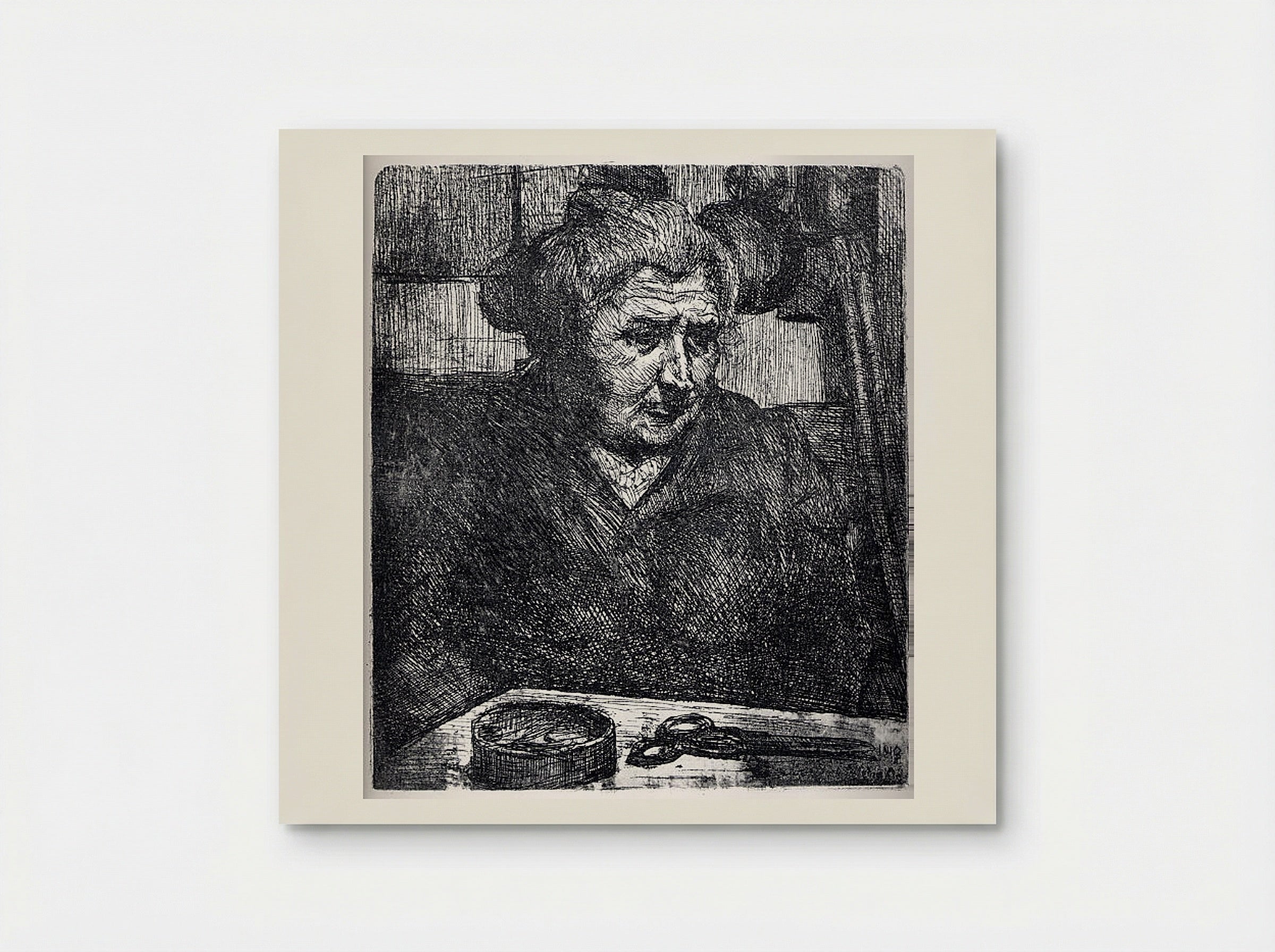 The Artist's Mother at a Table - Umberto Boccioni - Poster